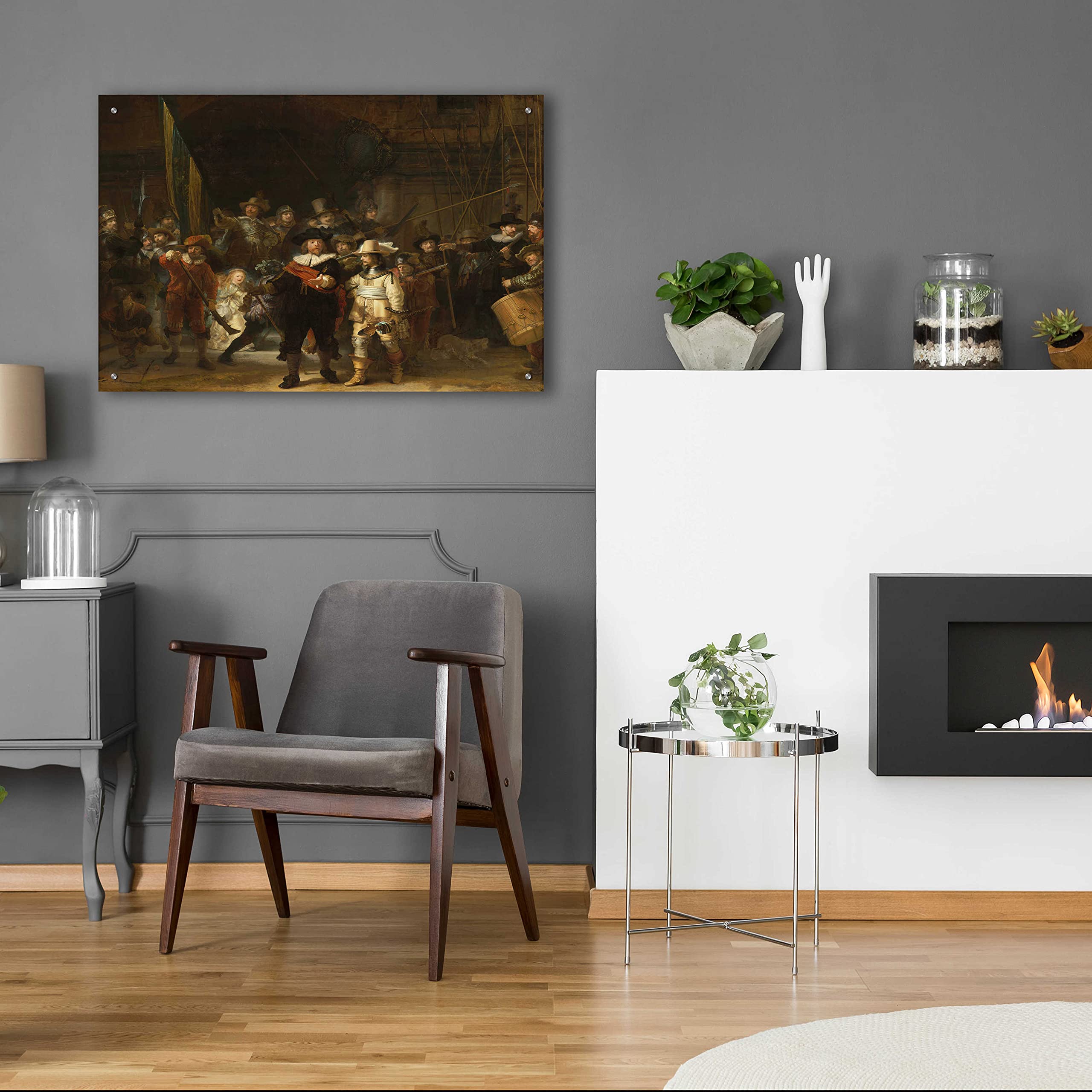 Rembrandt 'The Night Watch' Acrylic Glass Wall Art Print - 36x24 Inches Museum Quality Reproduction - Perfect for Living Room, Bedroom or Office Decor
