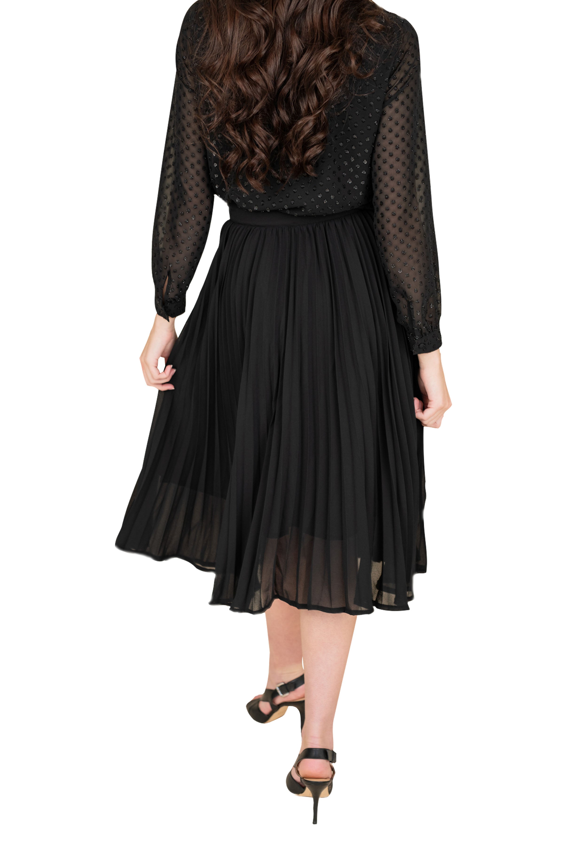 Women's Crushed Chiffon Skirt - Flowy A-Line Midi Skirt for Summer, Beach, Party & Casual Wear