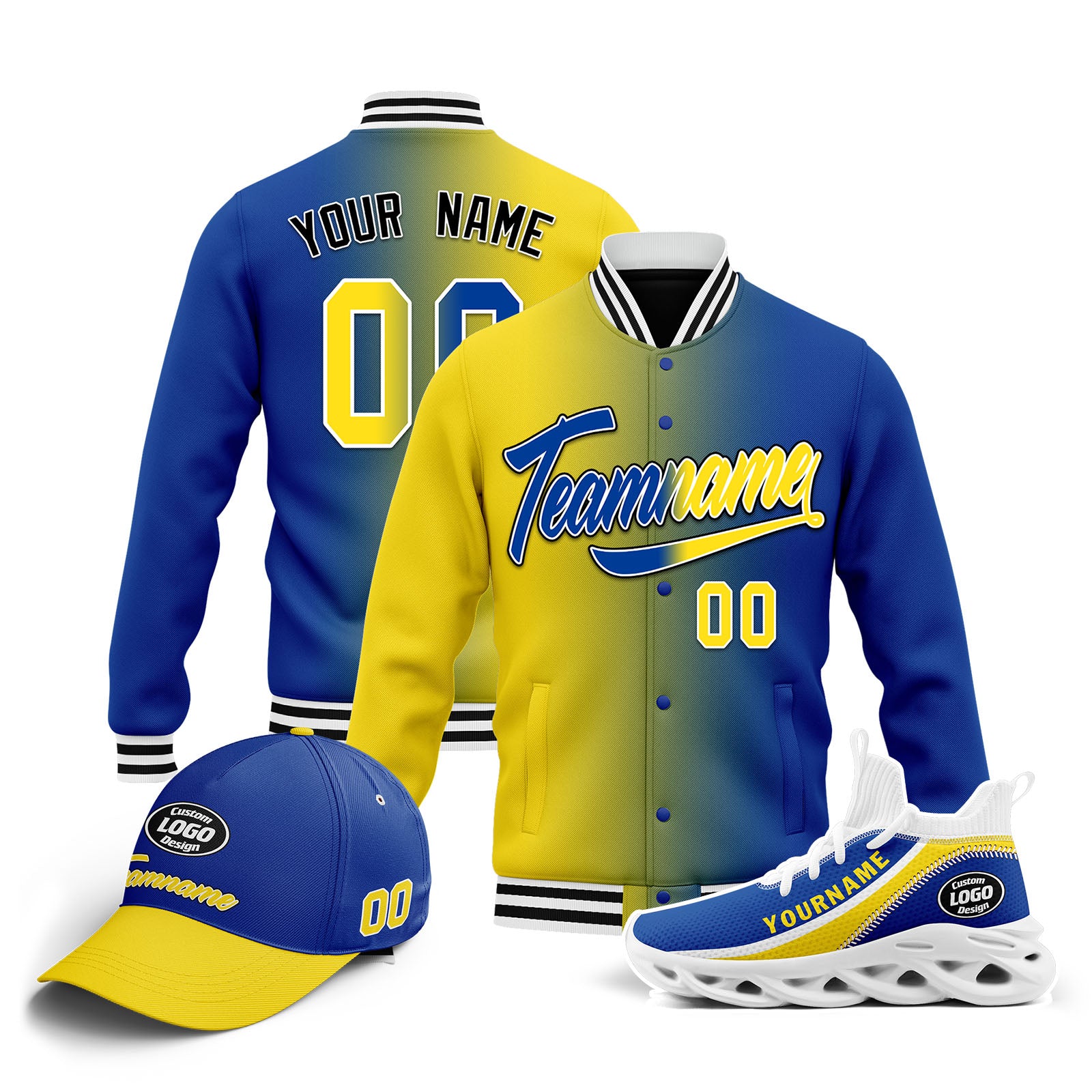 Custom Jacket, MaxSoul Shoes & Hat Combo - Personalized Outfit Set D028014 for Men | Perfect for Casual Wear, Street Style & Gift Giving
