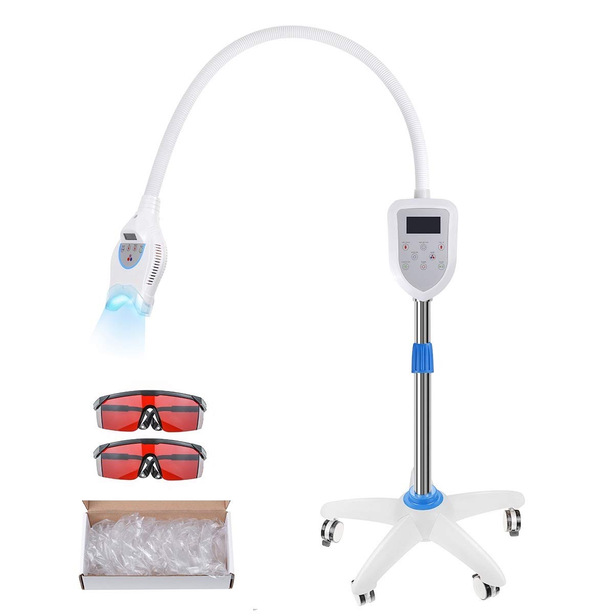 Professional 6 LED Teeth Whitening Machine with Blue & Red Light Therapy - Accelerates Bleaching for Brighter Smile | Perfect for Home Use & Dental Care