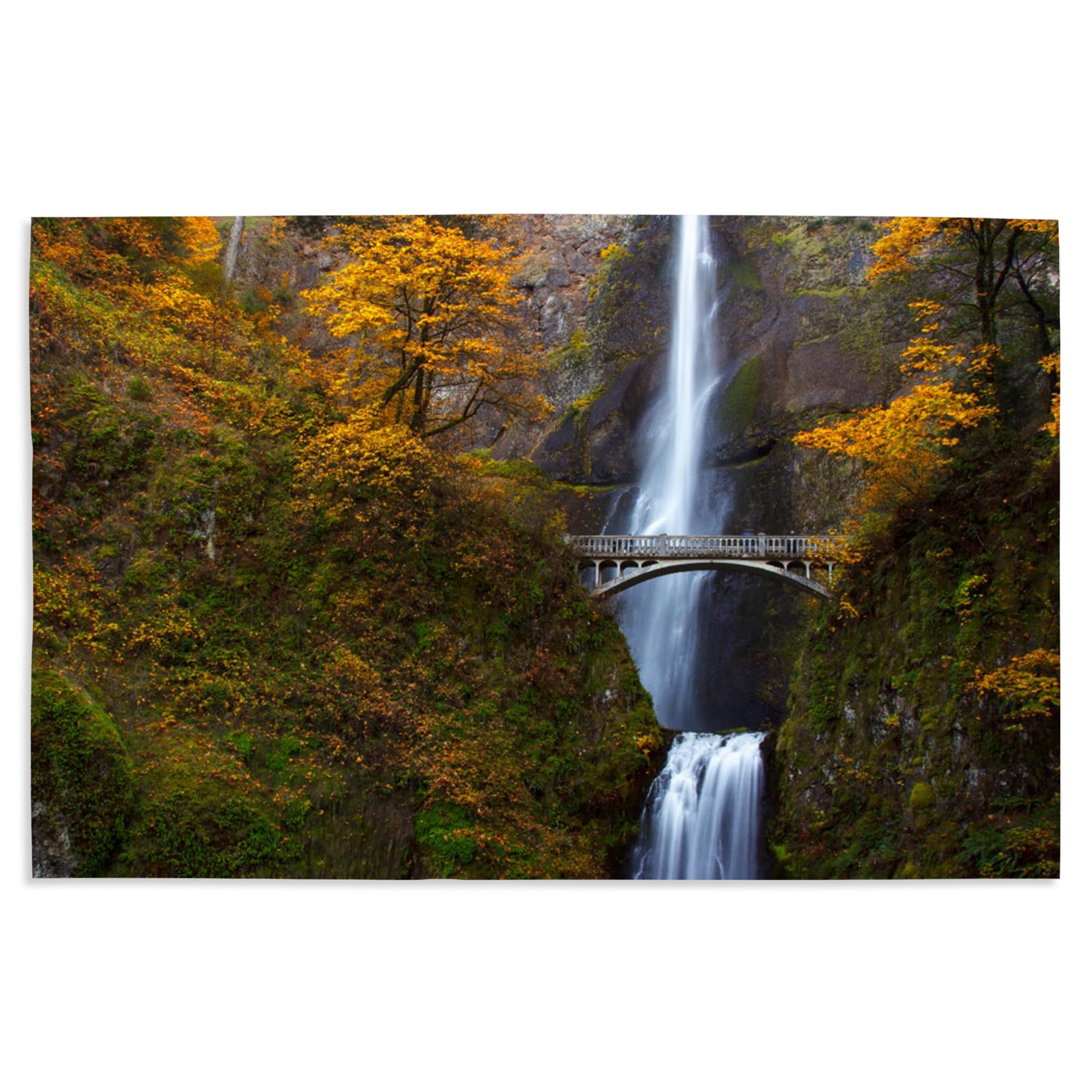 Lantern Press 16x24 Inch Giclee Art Print - Multnomah Falls Oregon Autumn Landscape Wall Decor - Perfect for Living Room, Bedroom & Office
