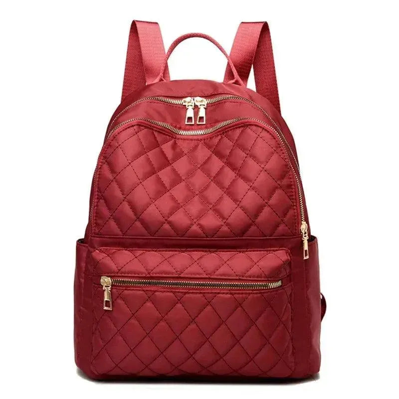 Quilted Nylon Women's Travel Backpack - Lightweight Carry-On Backpack for Airplane, Commute & Weekend Getaways | Water-Resistant Laptop Bag with USB Charging Port
