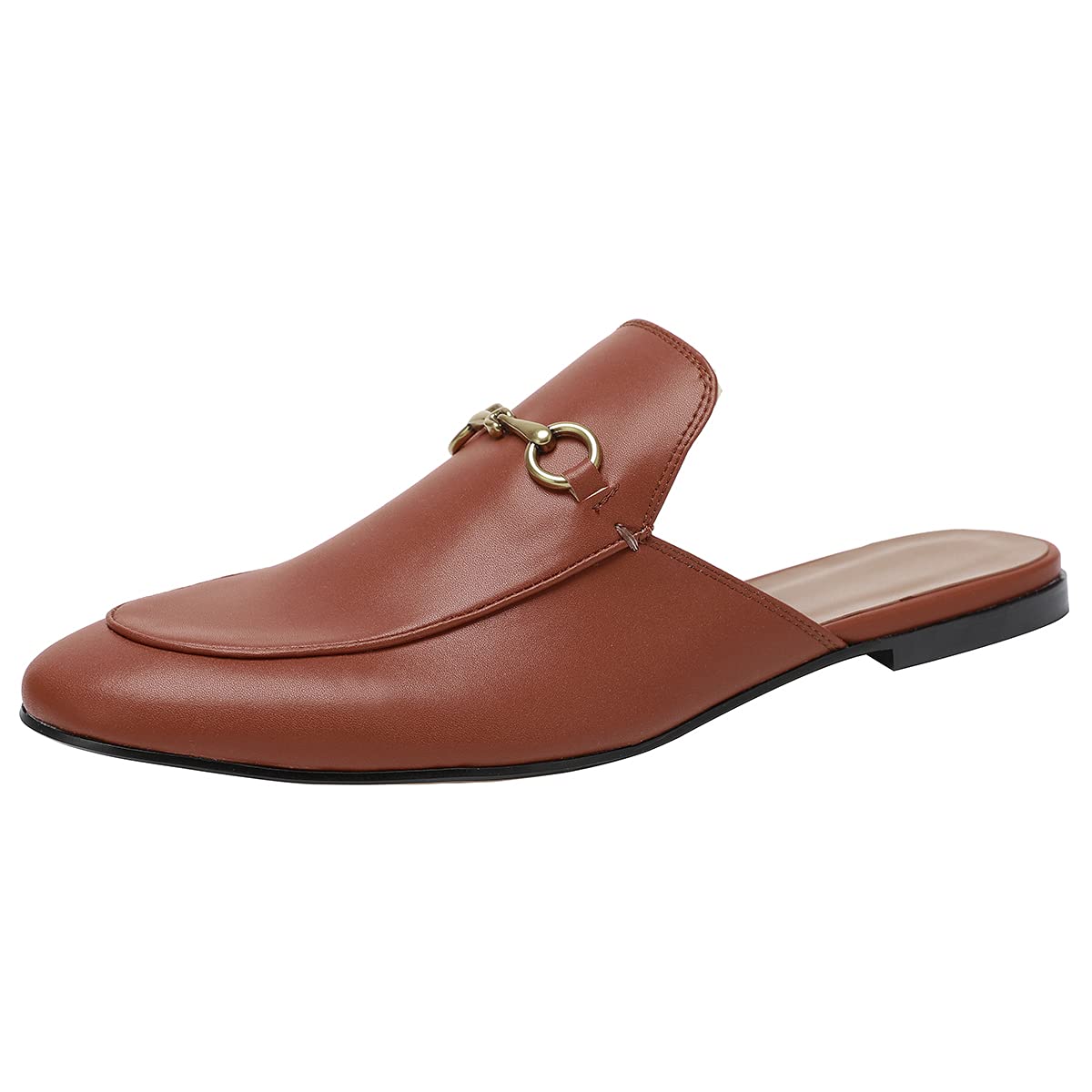 Genuine Leather Men's Mules Clog - Slip On Backless Loafers & Casual Slippers (Tan, Size 8) - Comfortable House Shoes for Indoor/Outdoor Wear