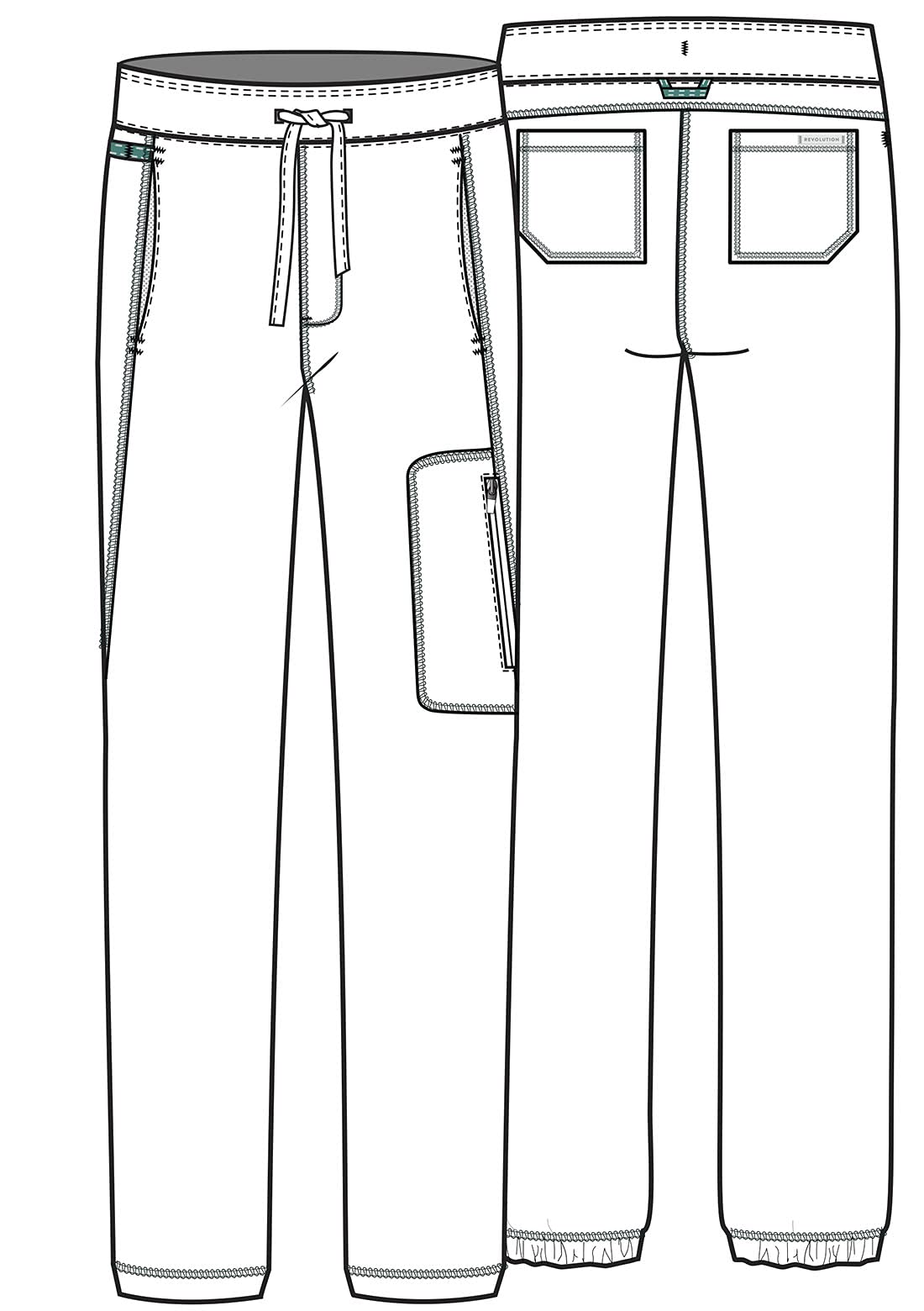 Cherokee Men's Scrubs Pants - Natural Rise Jogger with Zip Cargo Pockets | Comfortable Medical Workwear for Doctors & Nurses | WW012 | Perfect for Hospital Shifts & Healthcare Professionals