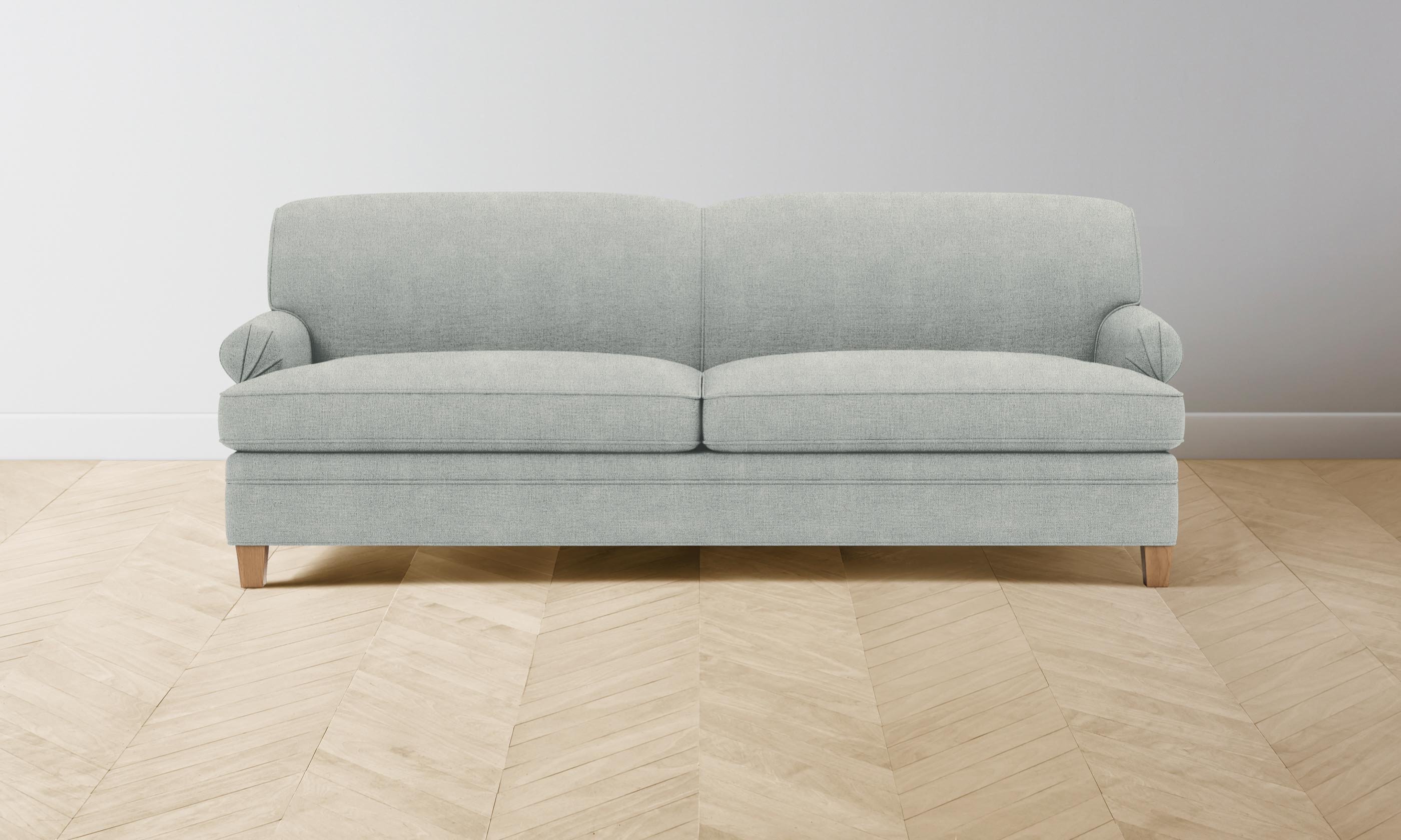 Carmine Sofa - Performance Mélange Weave Seaglass Fabric Sectional Couch for Living Room, Lounge & Family Room | Modern Comfortable Seating for Home & Office