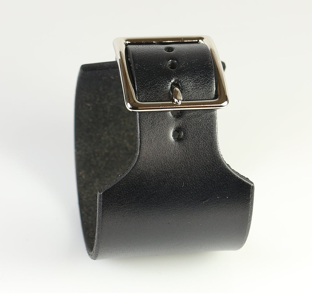 Premium Tapered Die-Cut Leather Wristband for Men & Women - Adjustable Genuine Leather Bracelet - Fashion Accessory for Casual Wear, Work, and Special Occasions