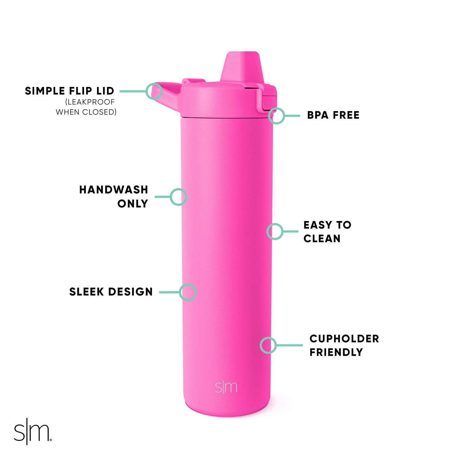 Stainless Steel Water Bottle with Flip Straw Lid - Insulated, Leak-Proof & BPA-Free - Perfect for Gym, Hiking, Travel & Everyday Hydration