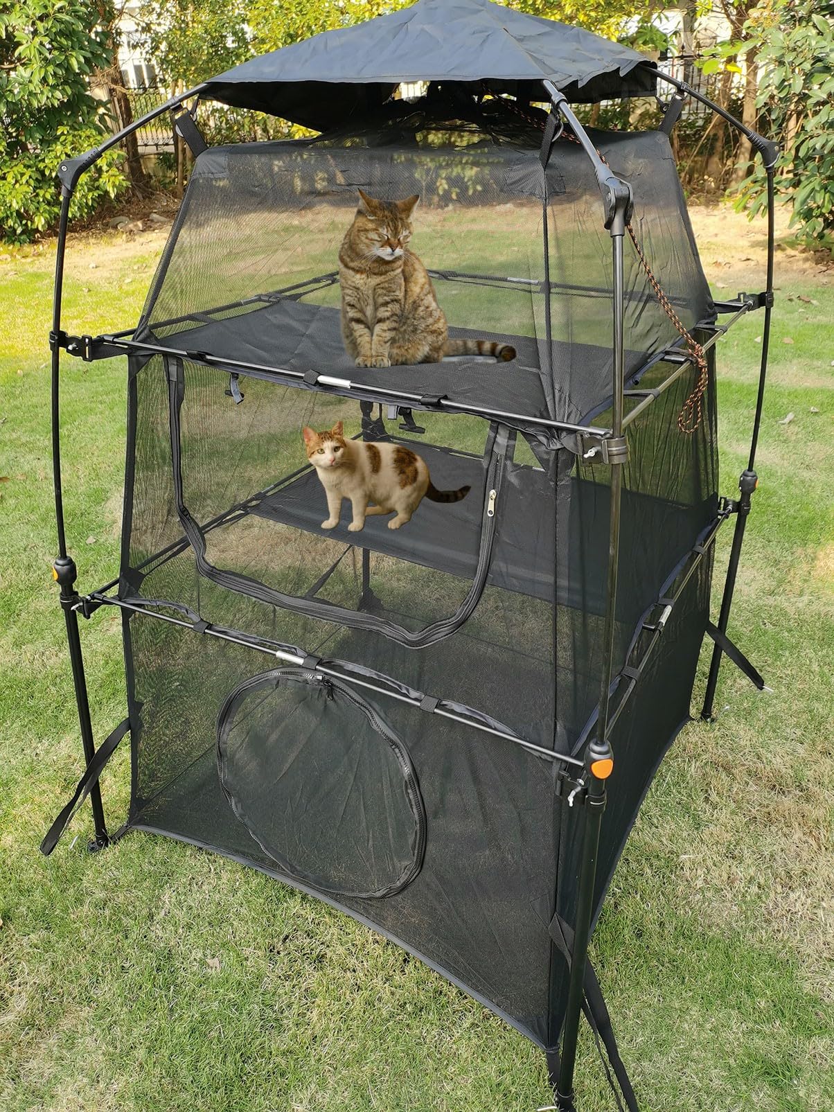 Portable Large Pop Up Cat Tent for Outdoor Use - Lightweight Pet Enclosure for Camping, Backyard, Patio & Travel - Perfect for Cats & Small Pets