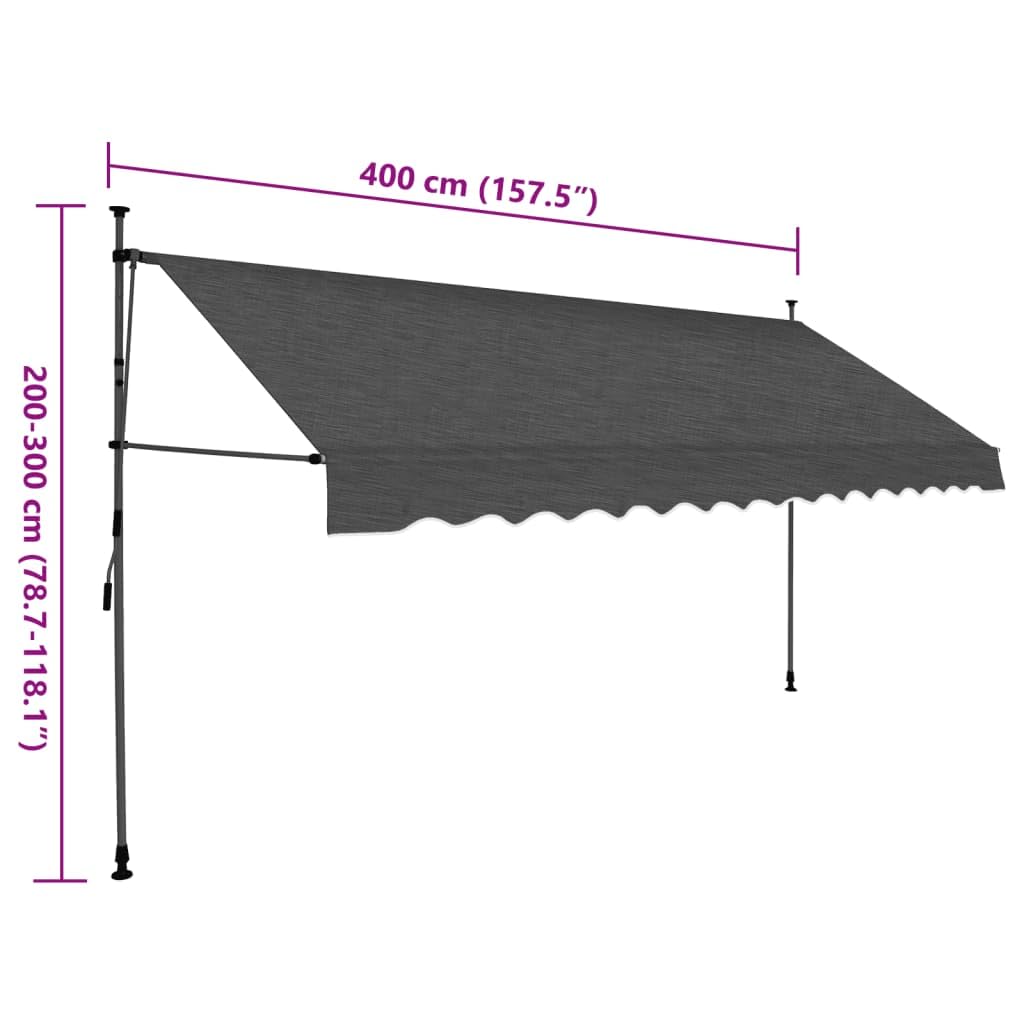 Best Retractable Manual Awning with LED Lights - 78.8