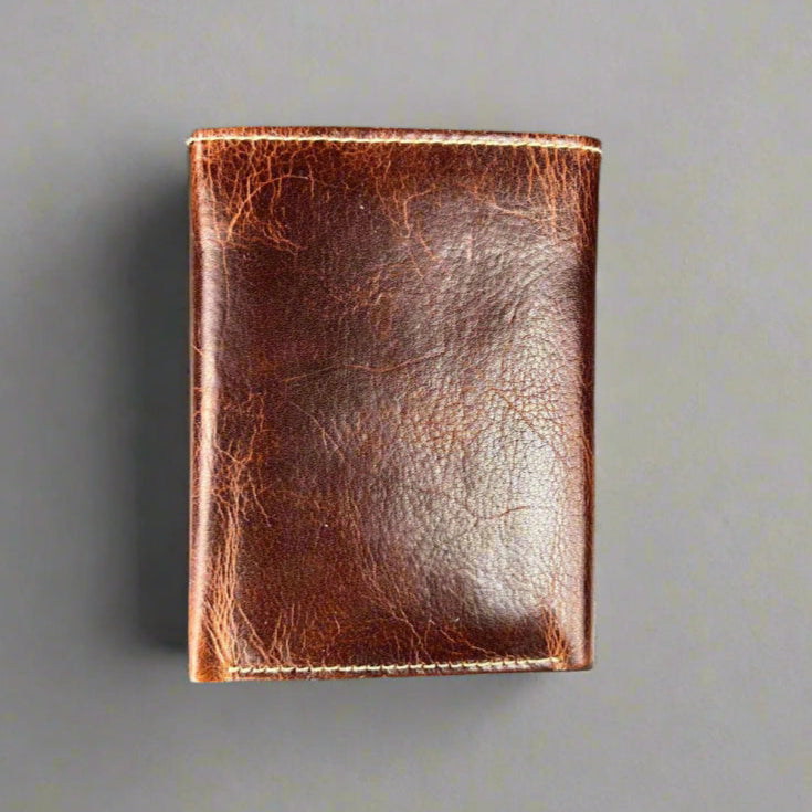 Slim Cow Leather Wallet for Men - RFID Blocking Trifold Design - Perfect for Everyday Use, Travel & Business