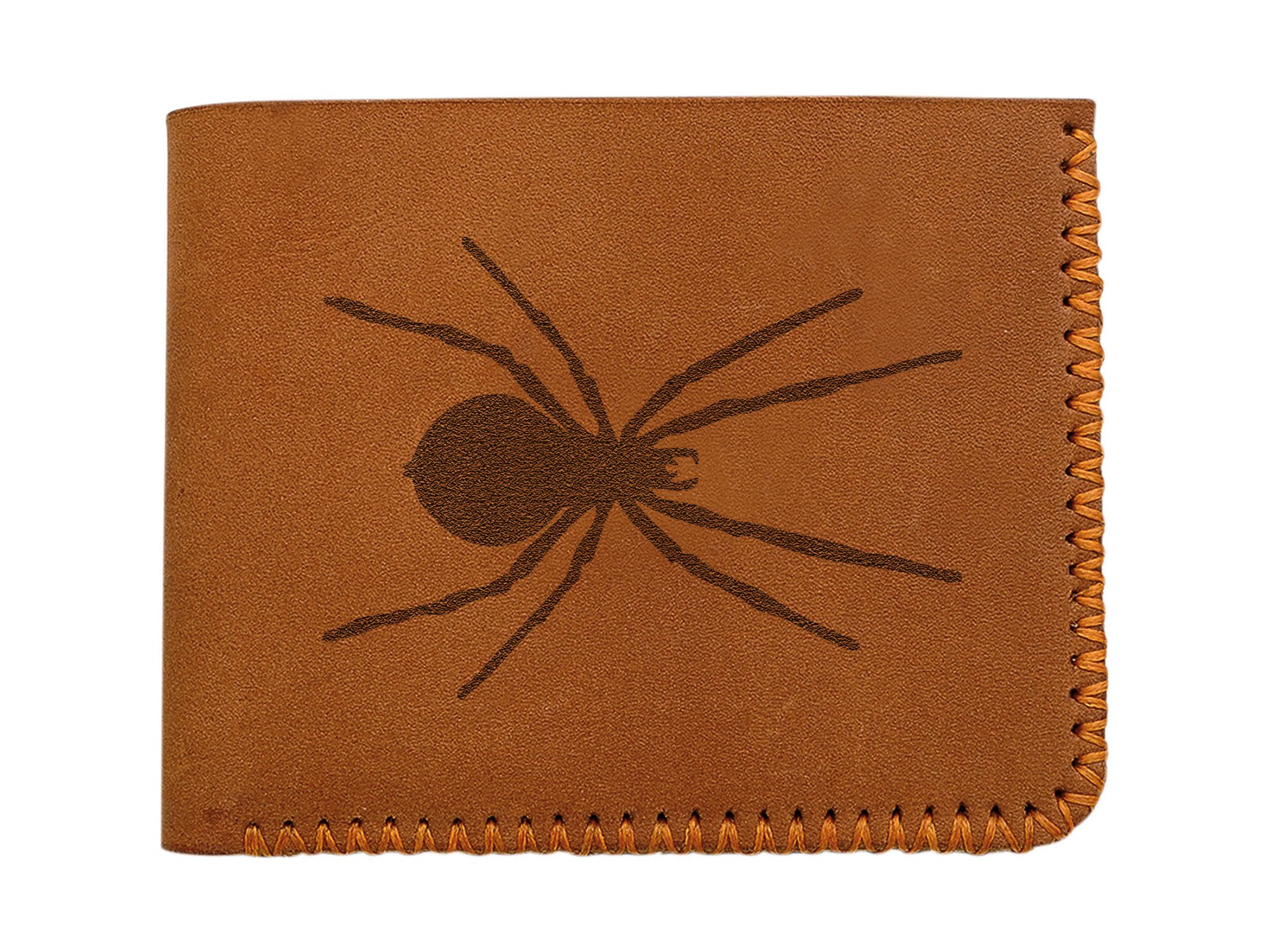 Handmade Genuine Leather Wallet for Men - Tribal Spider Design Pull-Up Style - Perfect for Everyday Use, Travel & Gifts
