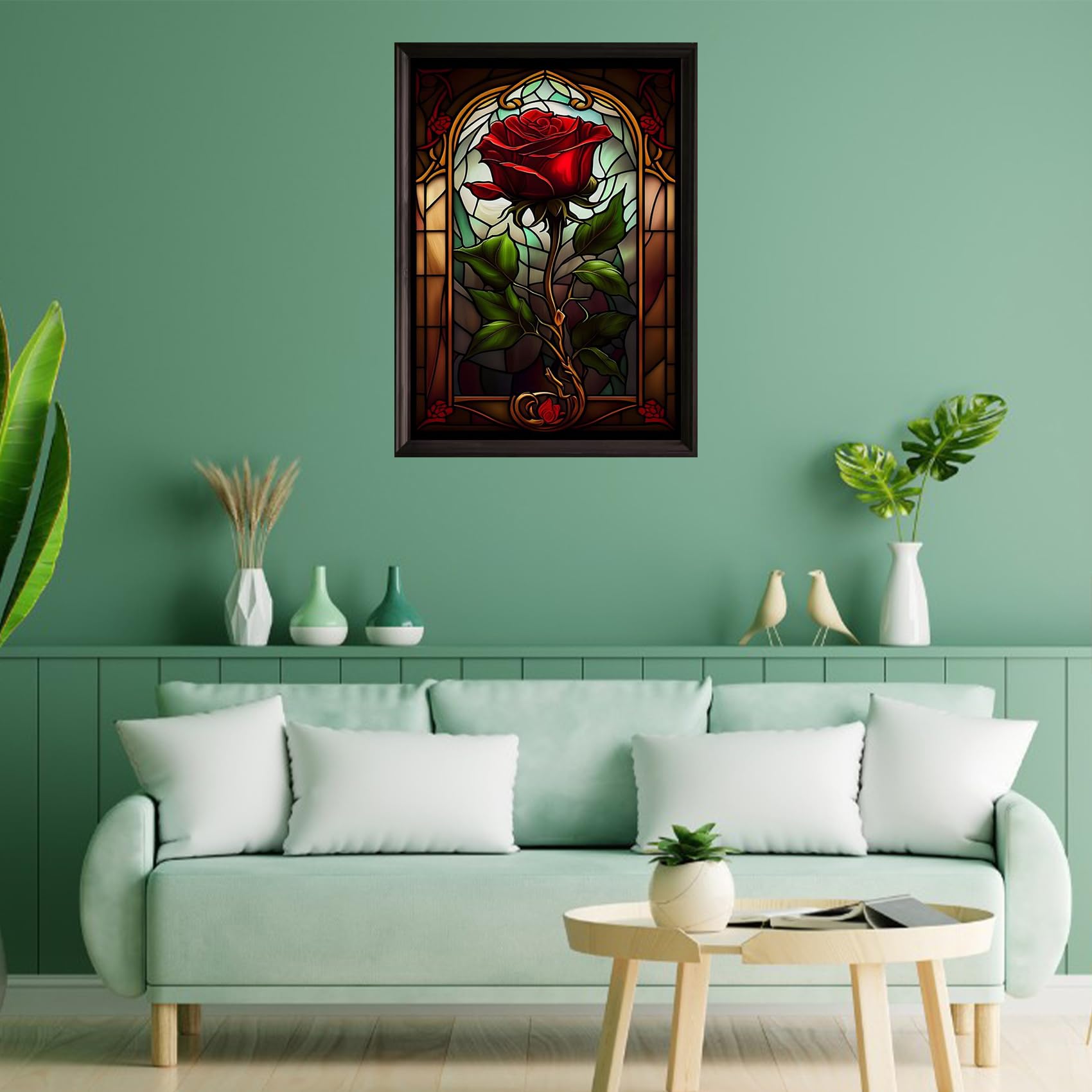 Premium Rose Diamond Painting Kit for Adults - DIY 5D Diamond Art with Full Drill, 16x12 Inch Floral Gem Painting for Home Wall Decor - Perfect for Relaxation, Stress Relief & Unique Gift Idea