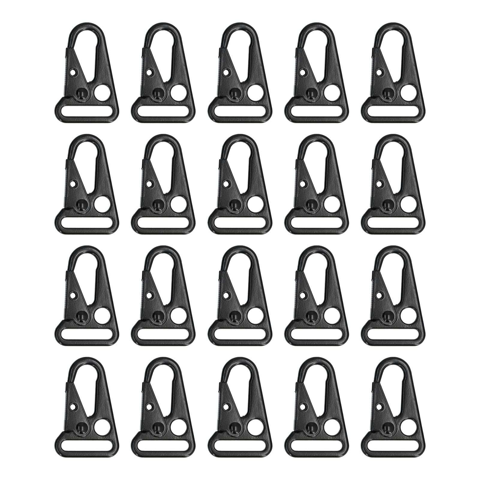 20Pcs Heavy Duty Sling Snap Hooks - Enlarged Mouth Keychain Clips, Durable Olecranon Hooks for Outdoor Gear, Bags, Backpacks & Camping Equipment - Perfect for Hiking, Travel & Daily Use