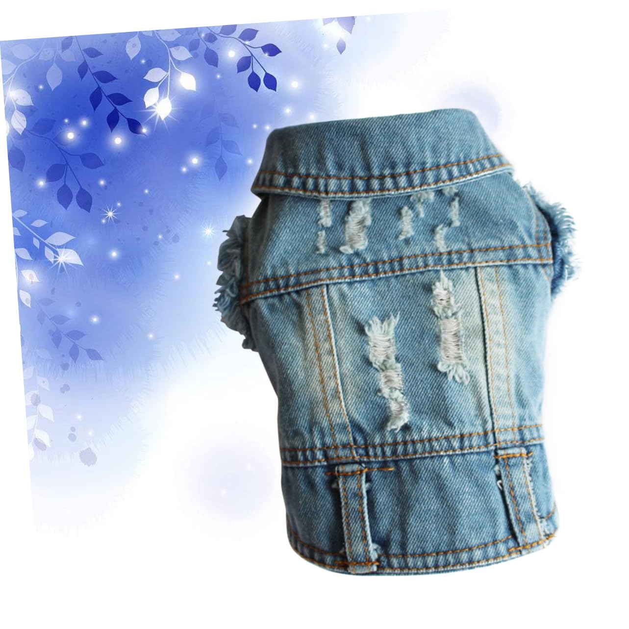 Kisangel Small Dog Denim Vest - Weatherproof Puppy Jacket for Cold Weather, Stylish Pet Outfit for Daily Walks & Outdoor Adventures