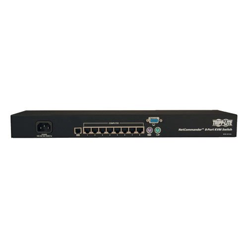 Tripp Lite 8-Port Cat5 KVM Switch with 1U Rack Mount | RJ45 Console Server for Data Centers & IT Management (B072-008-1) | Ideal for Server Rooms, Network Control & Multi-Computer Workstations