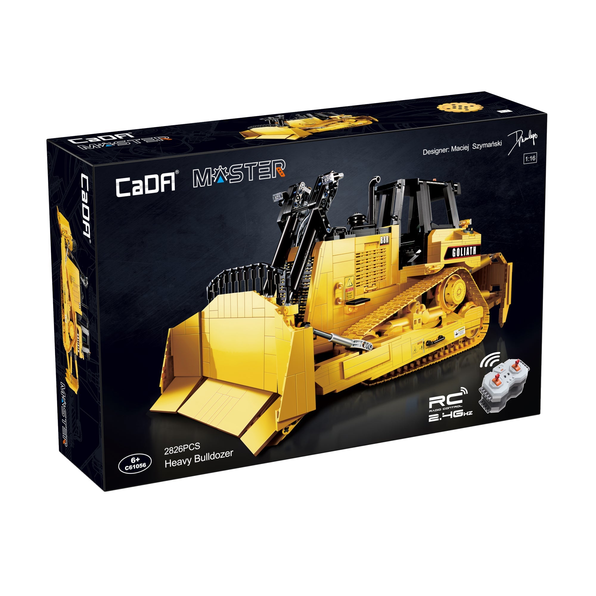 2.4G 1:16 Scale RC Caterpillar Heavy Duty Dozer Crawler Truck - 2826PCS Building Kit (Model C61056W) for Construction Enthusiasts & Collectors | Perfect for Indoor Play, Outdoor Crawling & Display