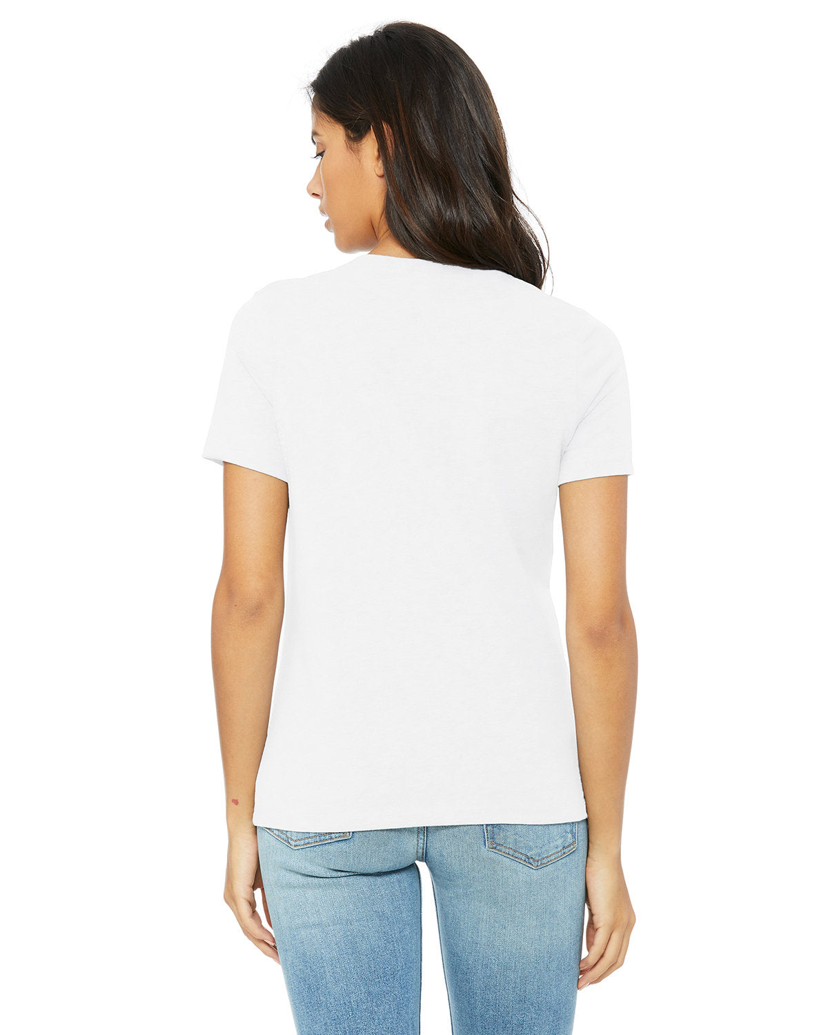 Bella + Canvas B6400 Women's Relaxed Fit Jersey Short Sleeve V-Neck T-Shirt - Soft Comfortable Casual Tee for Everyday Wear, Lounge, Gym & Outfits