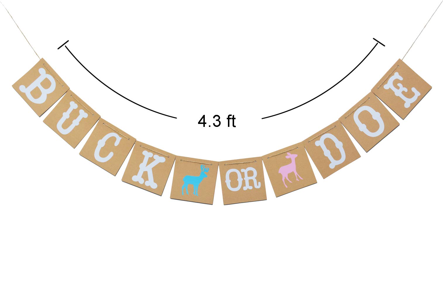 Qttier Buck or Doe Banner Garland - Gender Reveal Party Decorations for Baby Shower, Pregnancy Announcement & Nursery Decor | Perfect for Gender Reveal Parties, Baby Showers & Nursery Wall Decor