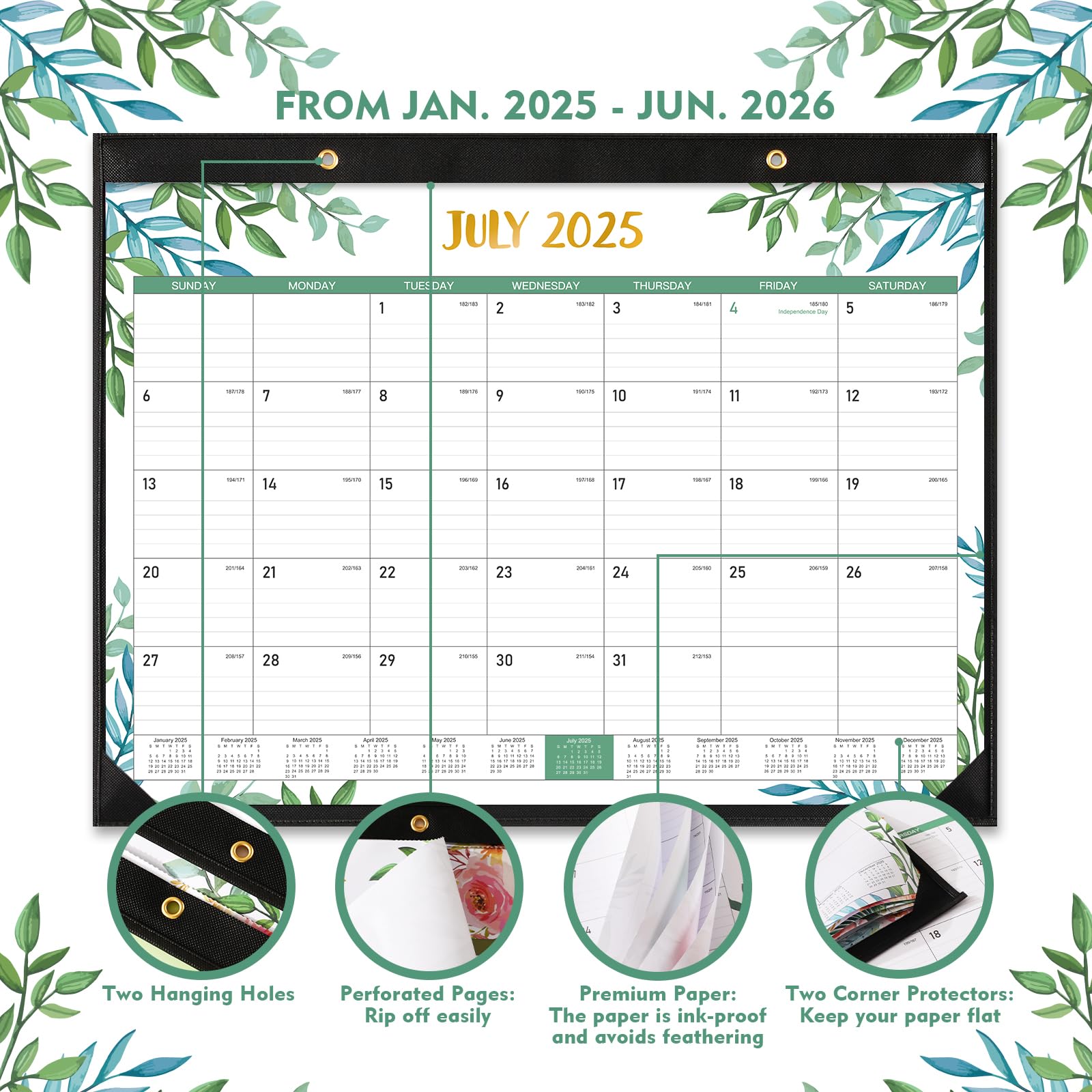 2025-2026 Large 18-Month Desk Calendar (22