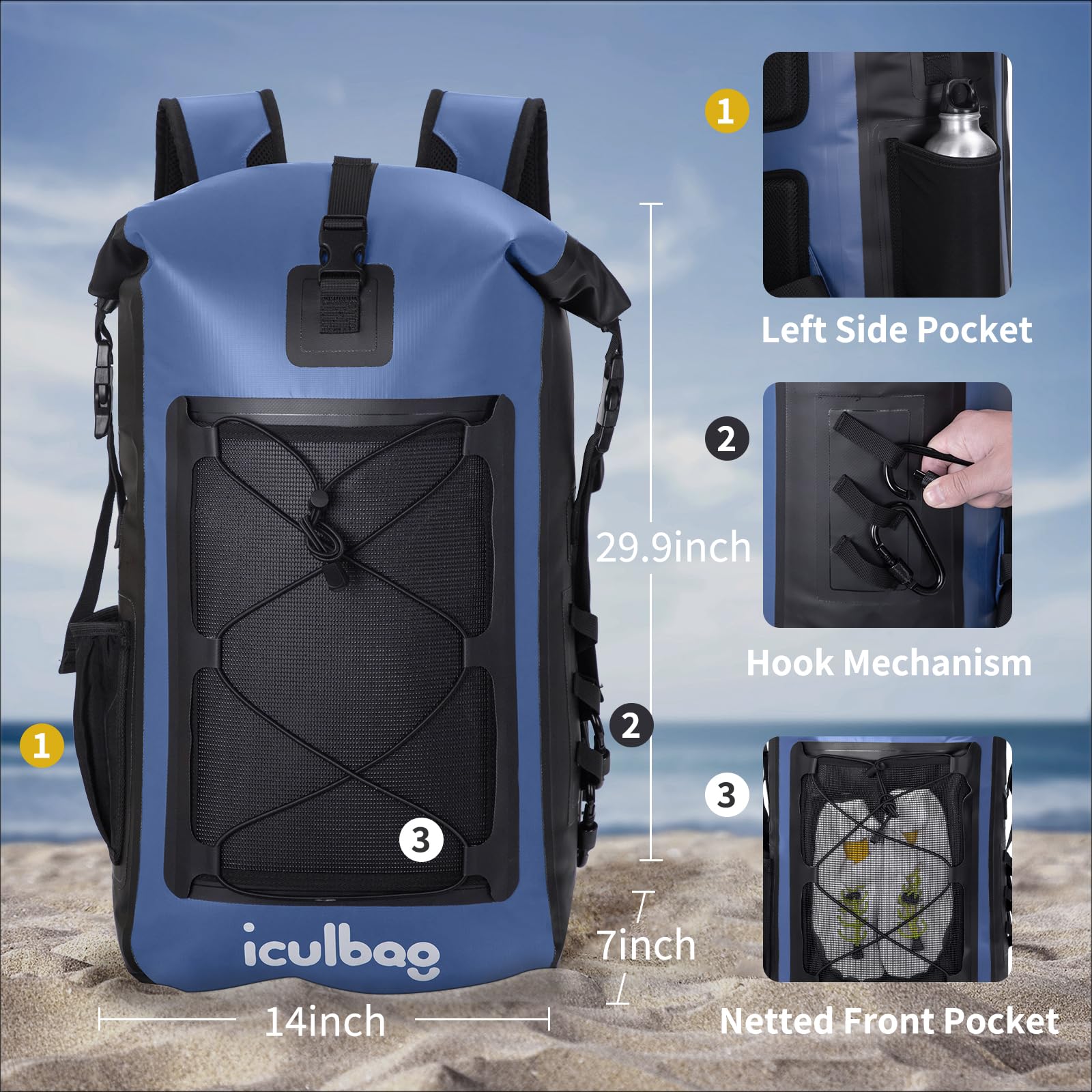 Waterproof Dry Bag Backpack 30L/40L for Women & Men - Lightweight & Durable for Kayaking, Beach, Boating, Hiking & Outdoor Adventures | Ideal for Travel, Camping & Water Sports