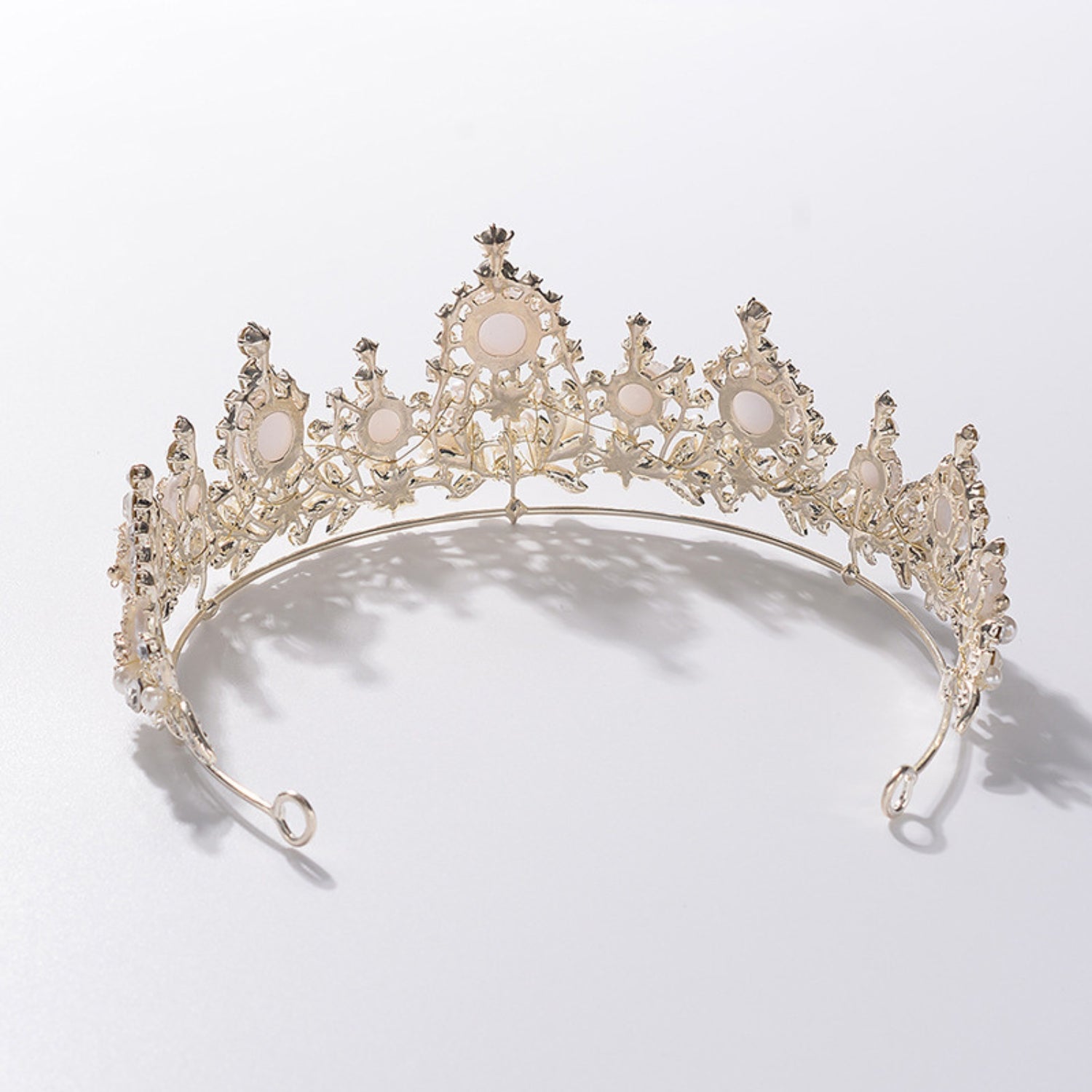 Vintage Gold Flower Bead Bridal Wedding Crown Headband - Crystal Tiara Headpiece for Women - Perfect for Weddings, Prom, Pageants & Special Occasions