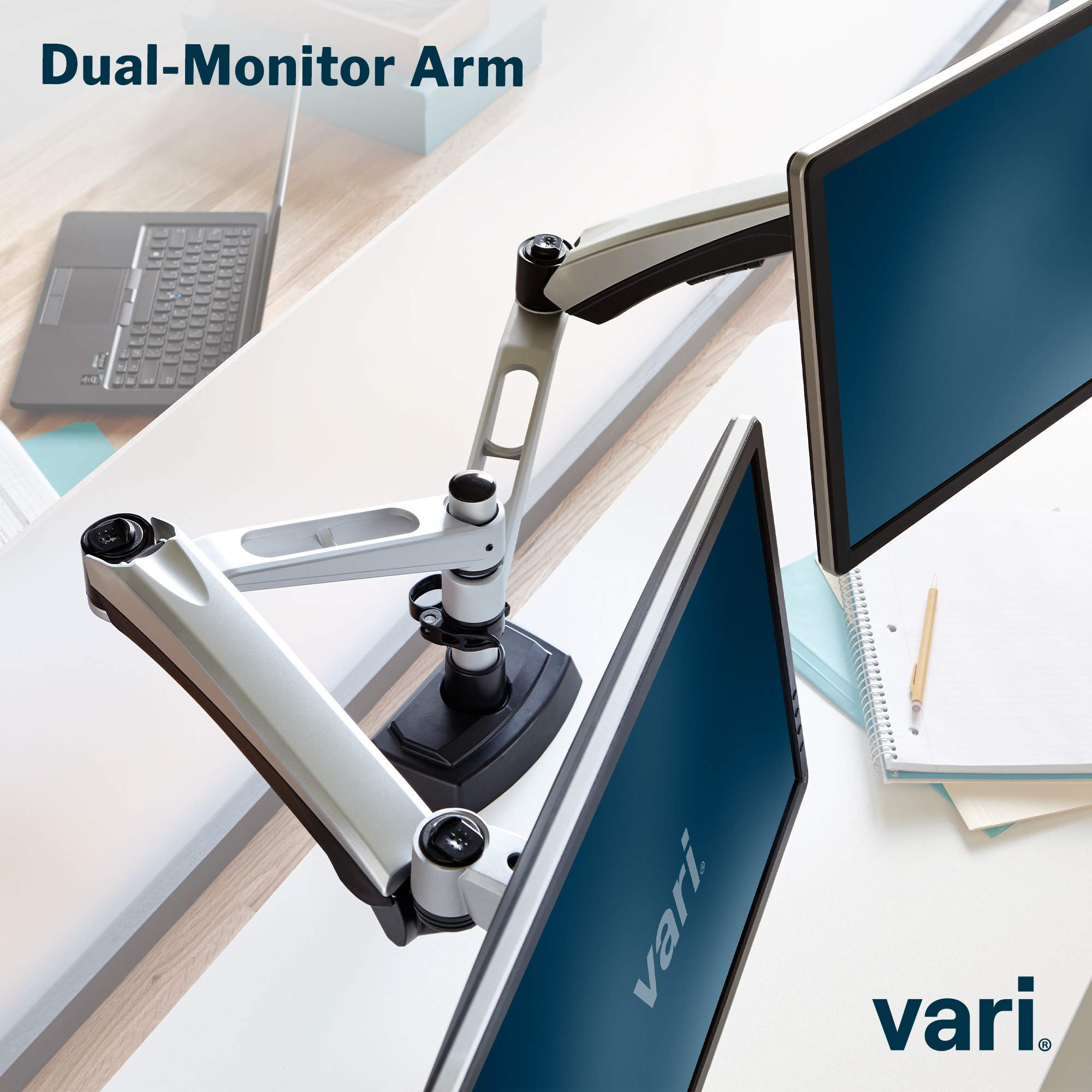 Dual Monitor Arm Stand - Adjustable VESA Mount for 2 Screens up to 27