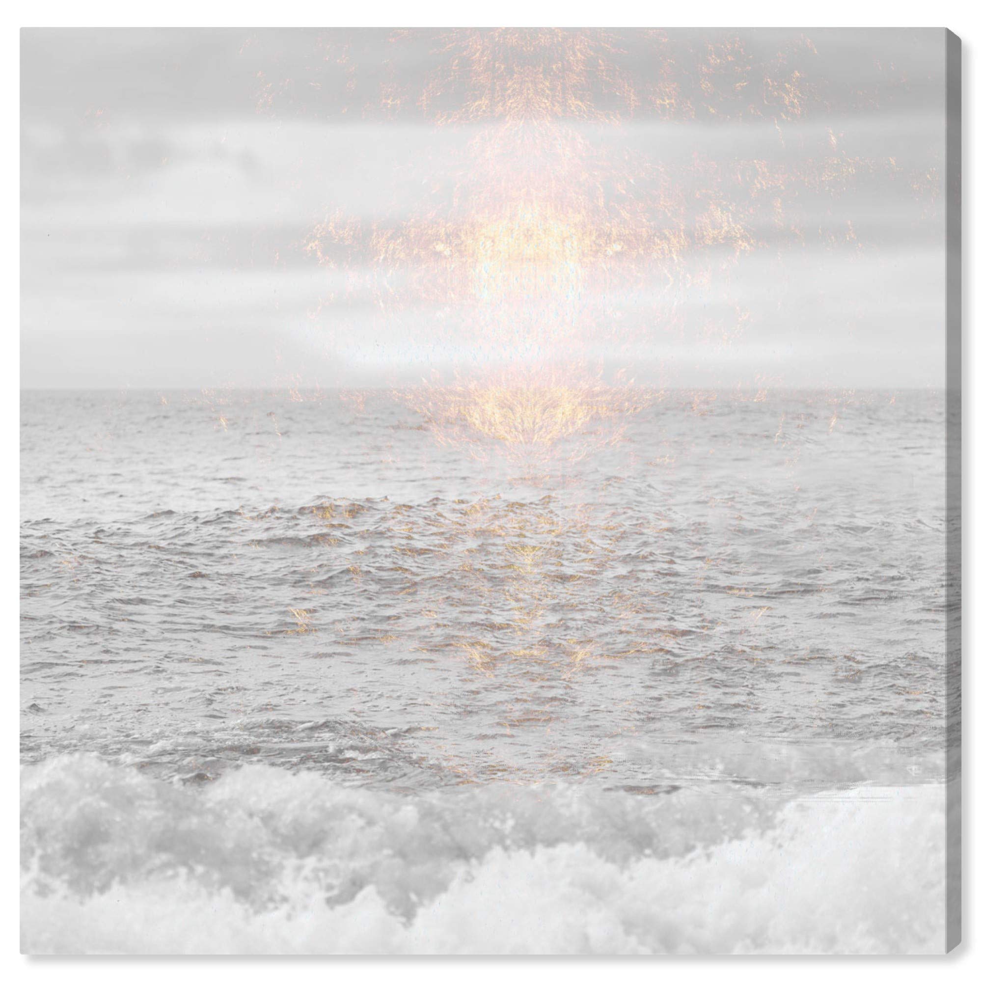 Oliver Gal Artist Co. 'Grey Sea' Nautical Coastal Wall Art Canvas Print - 20x20 Inches Blue Home Decor for Living Room, Bedroom & Office