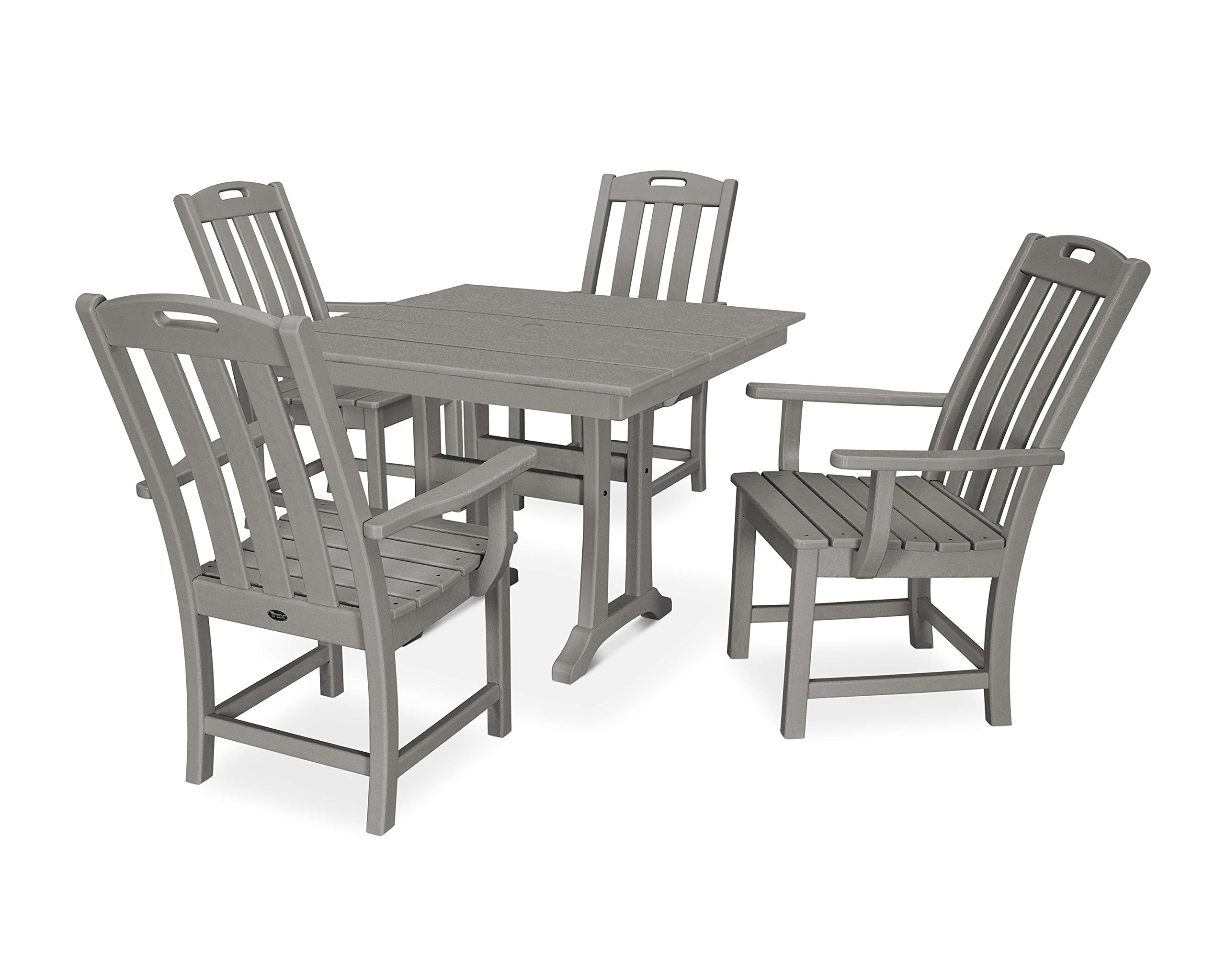 Trex Outdoor Furniture™ Yacht Club 7-Piece Dining Set with Stepping Stone Table - Patio, Deck & Poolside Outdoor Dining Furniture for Backyard, Garden & Waterfront Homes