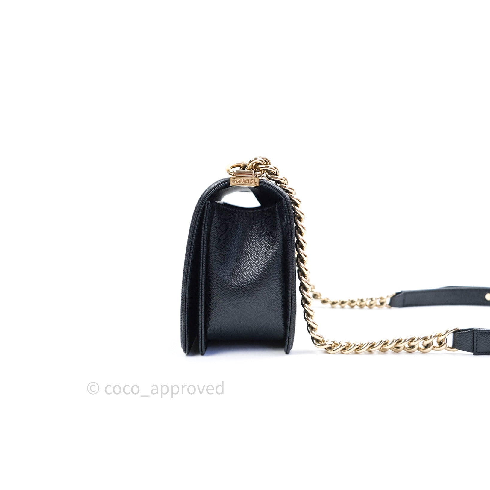 Chanel Boy Chevron Medium Black Caviar Gold Hardware Bag - Luxury Designer Handbag for Women | Perfect for Evening Events, Parties & Special Occasions