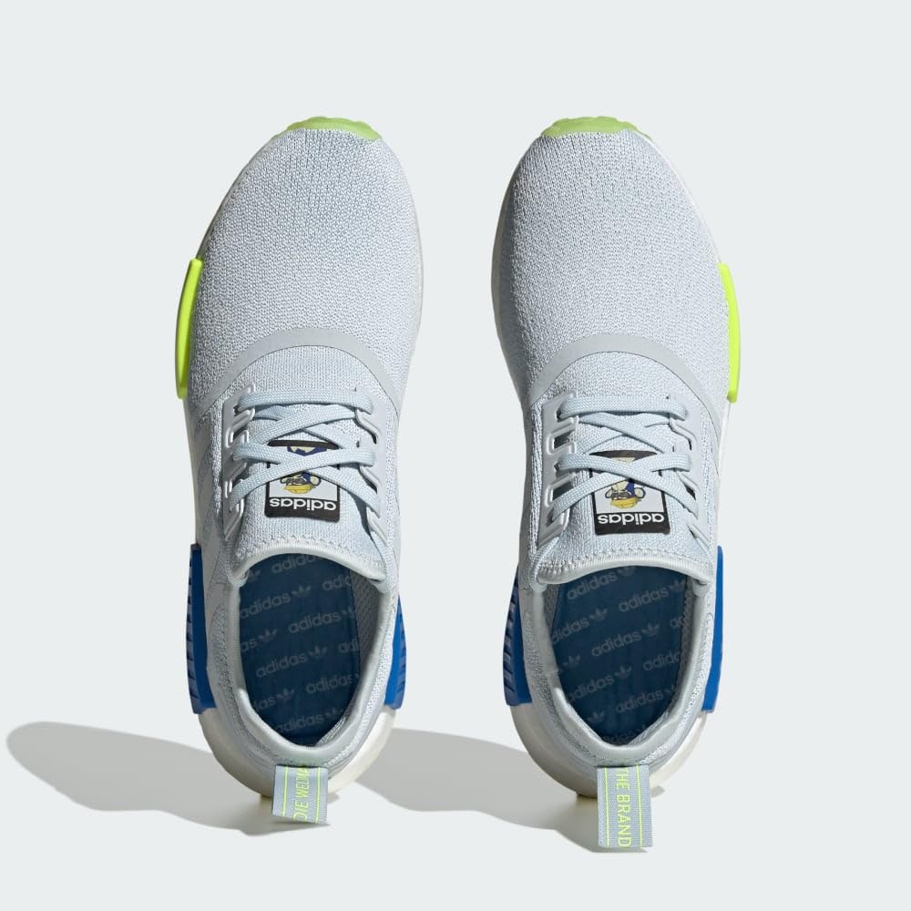 adidas Men's NMD R1 Running Shoes - Light Blue & Black Primeknit Sneakers for Jogging, Gym Workouts & Streetwear Fashion