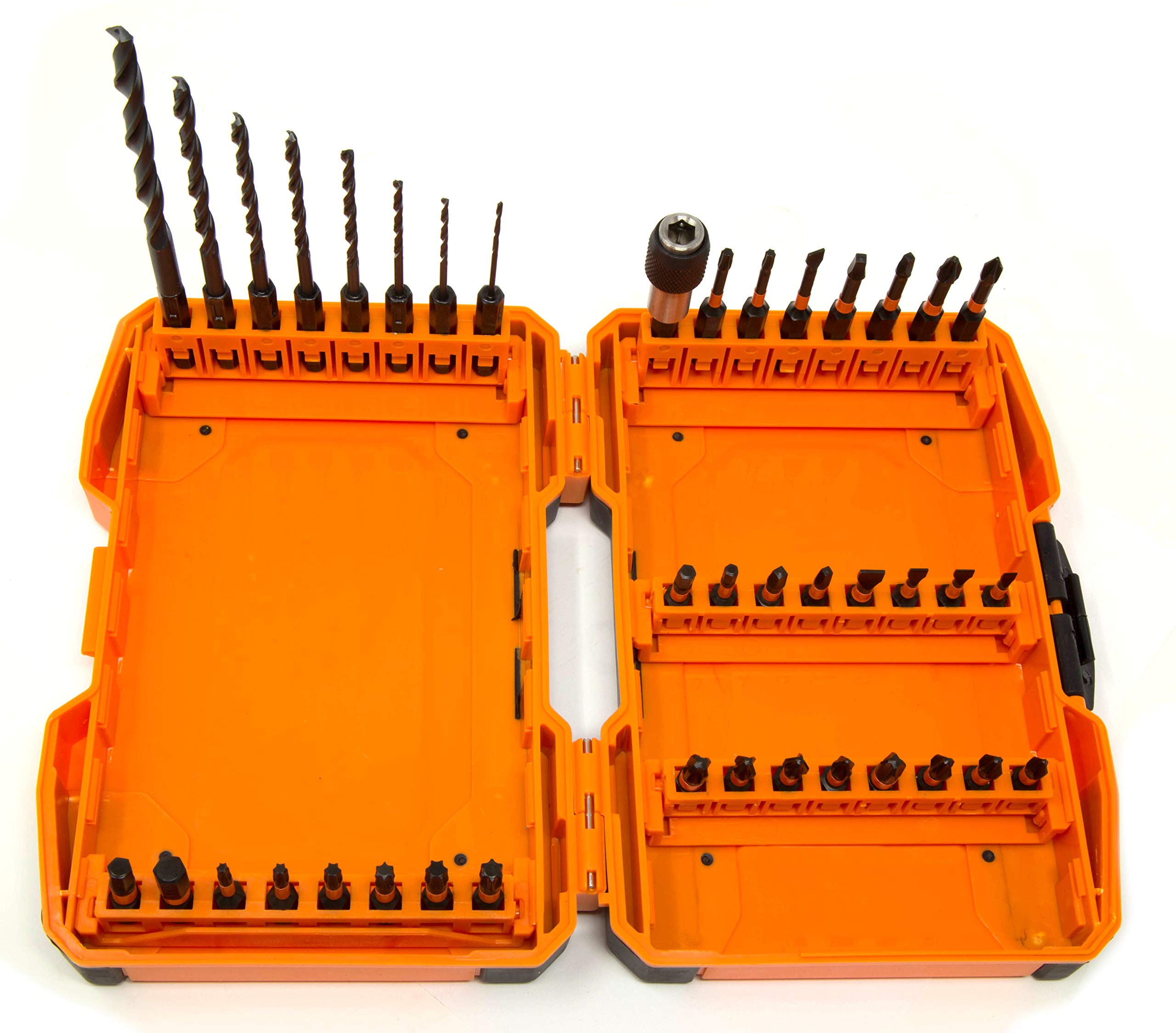 WEN DB1440 40-Piece 1/4-Inch Hex Shank Impact-Rated Quick-Release Screwdriver & Drill Bit Set for DIY Projects, Home Repairs & Professional Construction Work