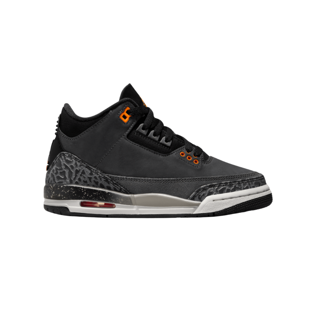 Air Jordan 3 Retro GS Sneakers - Fear Pack Night Stadium in Total Orange, Black & Neutral Grey (2023 Release) | Basketball Shoes for Kids & Teens | Perfect for School, Sports & Casual Wear