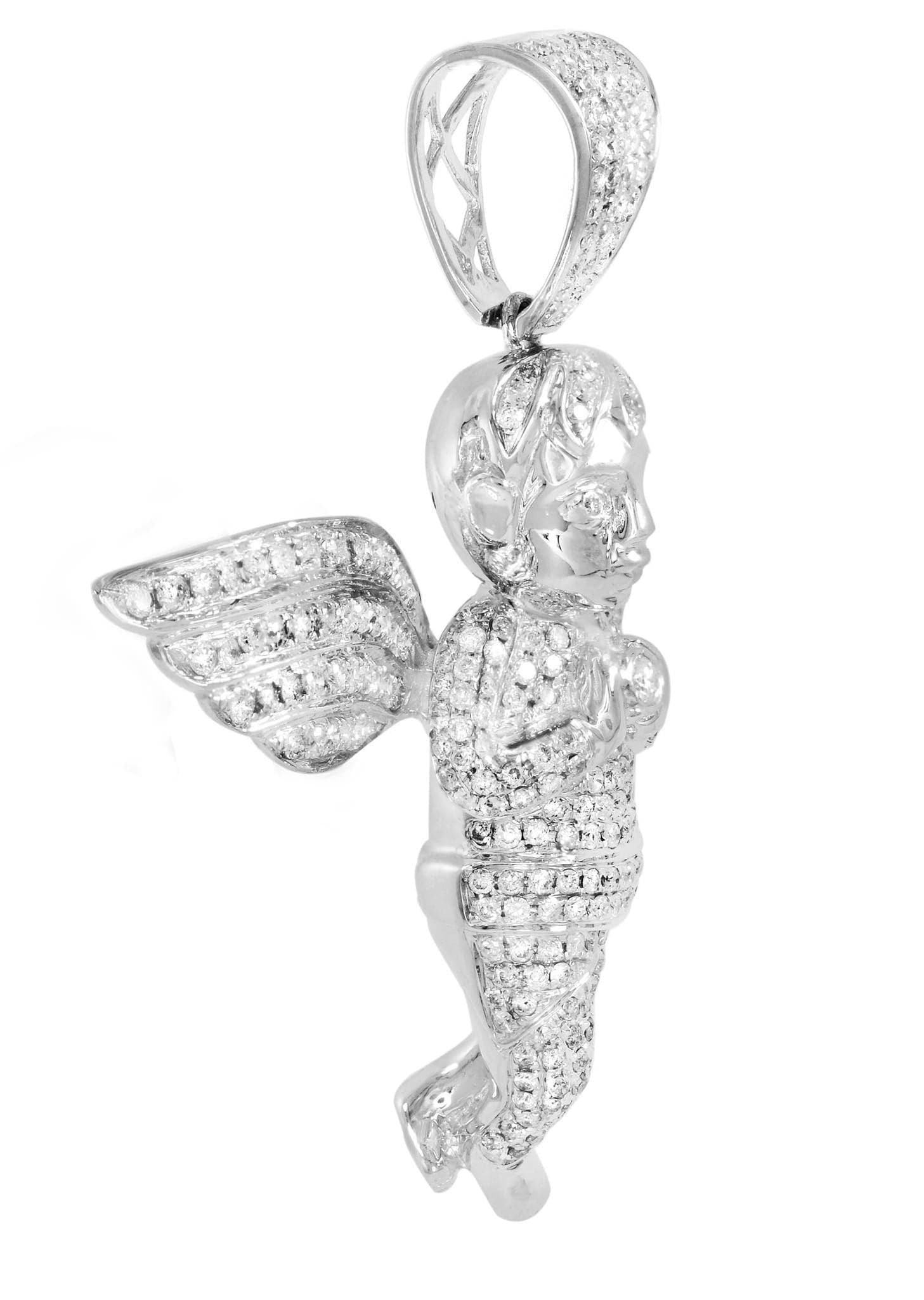 Diamond Angel Pendant Necklace - 26.69g (5.04 Carats) Genuine White Gold Jewelry for Women - Perfect for Gifts, Anniversaries & Special Occasions