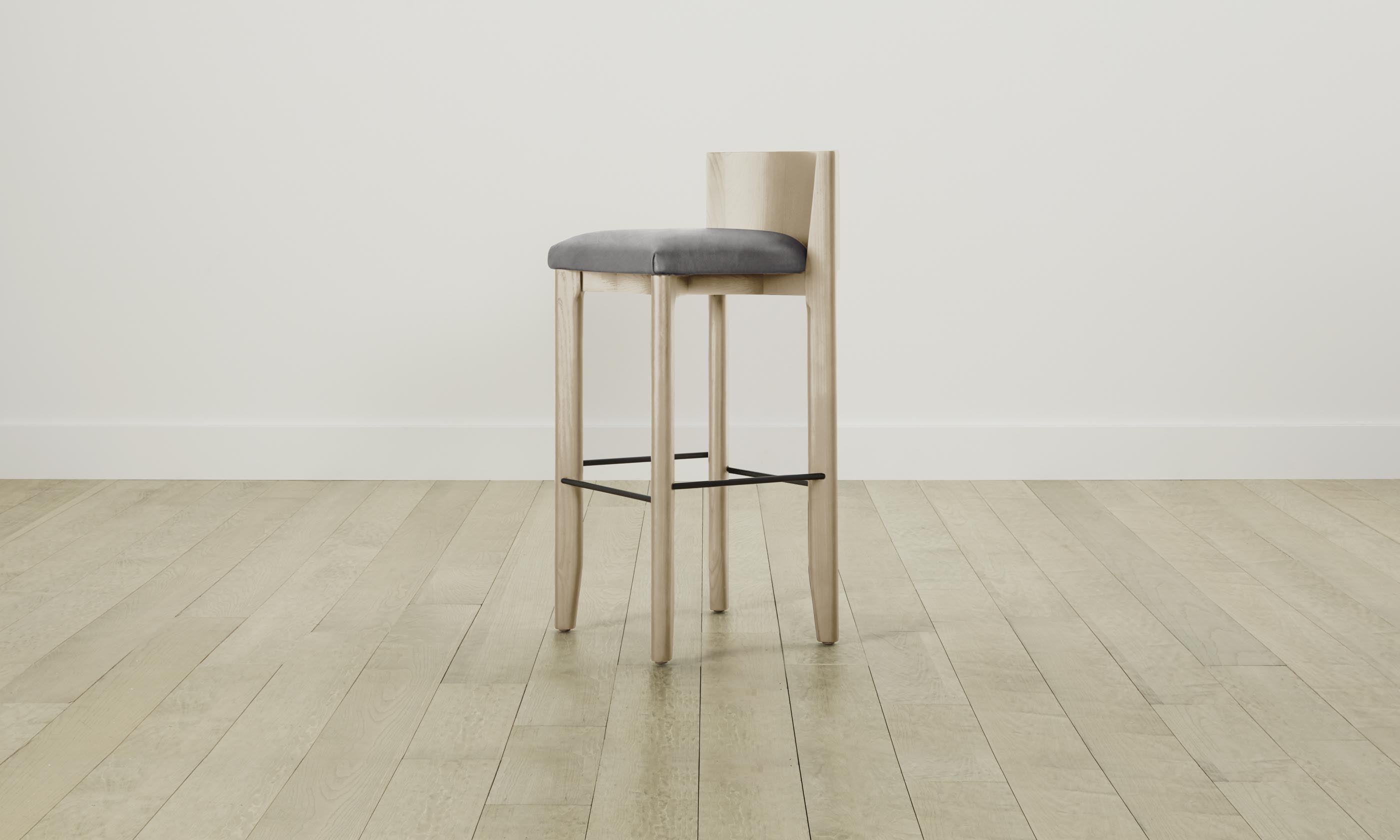 Premium Nubuck Leather Bar Stools Set of 2 - Modern Counter Height Stools with Metal Base for Kitchen Island, Breakfast Bar & Home Decor