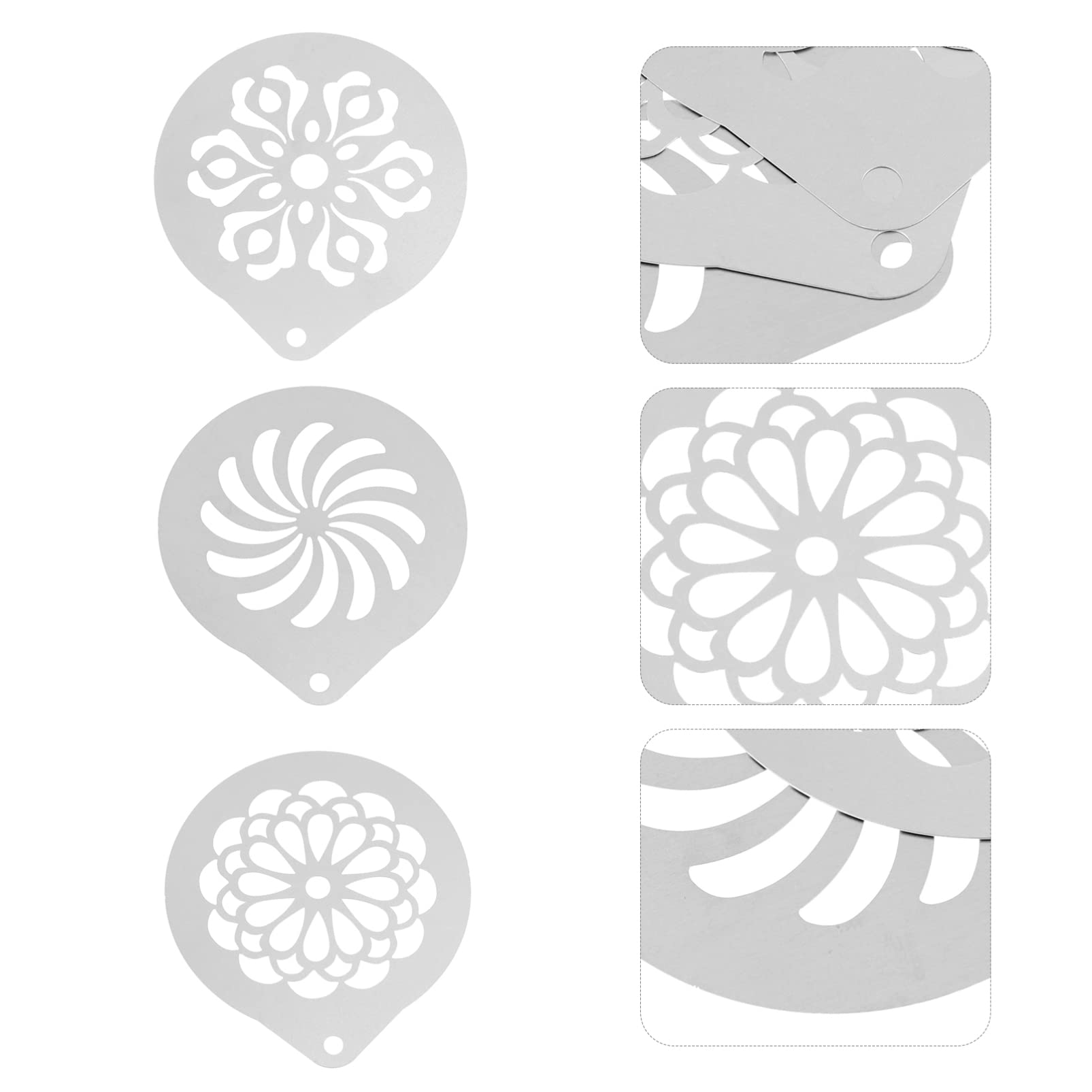 3-Piece Coffee Latte Stencil Set for DIY Coffee Art - Reusable Templates for Cappuccino, Latte & Coffee Decorating - Perfect for Home Baristas & Coffee Lovers (Kitchen, Cafe, Gift)