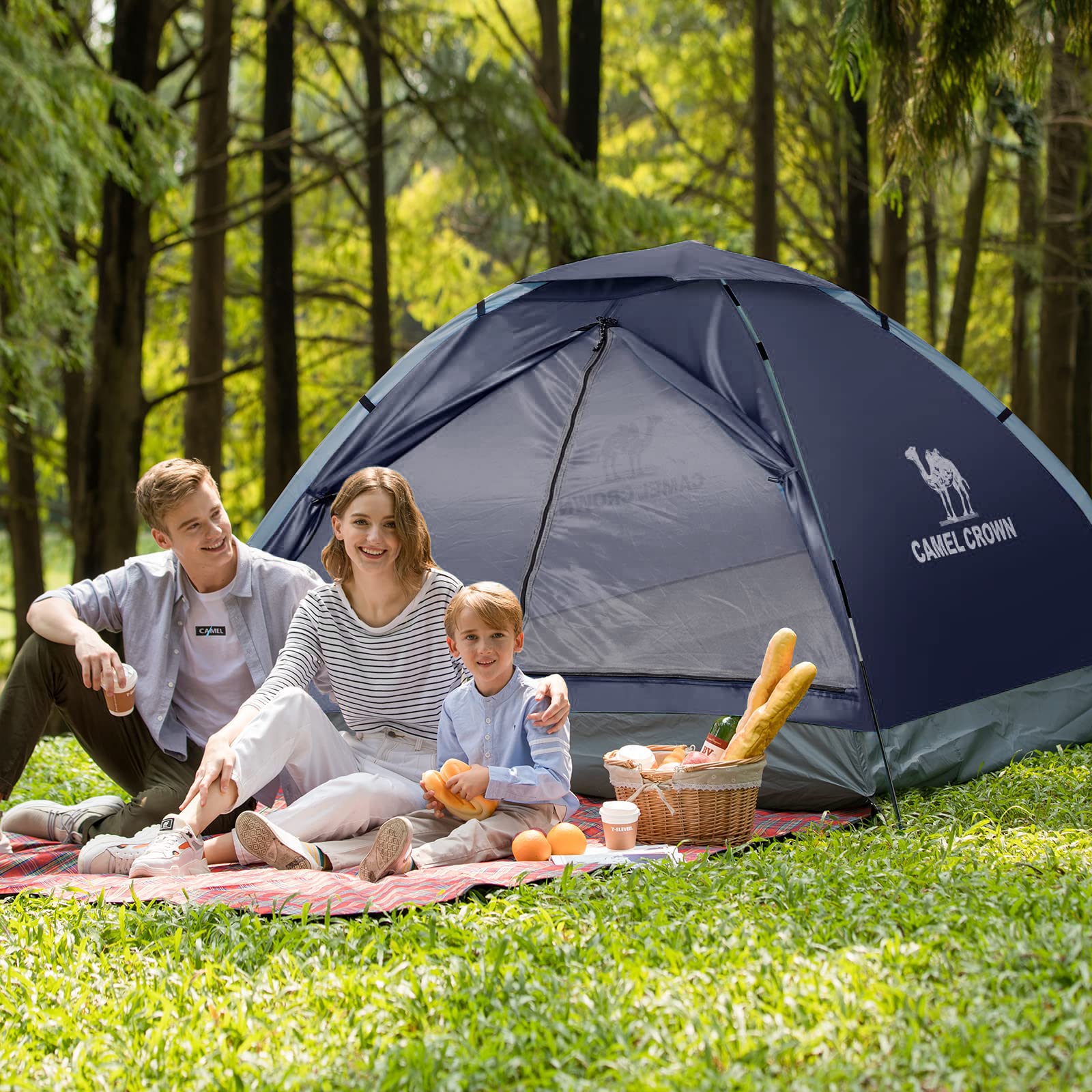 CAMEL CROWN 2-5 Person Waterproof Camping Tent - Lightweight & Spacious for Hiking/Backpacking
