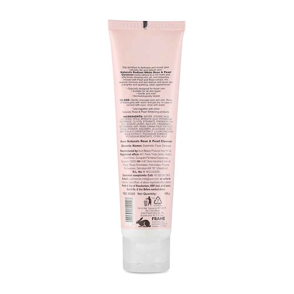 Natural Rose & Pearl Facial Cleanser 100g - Gentle Exfoliating & Hydrating Face Wash for Glowing Skin | Perfect for Daily Skincare Routine & Sensitive Skin Types
