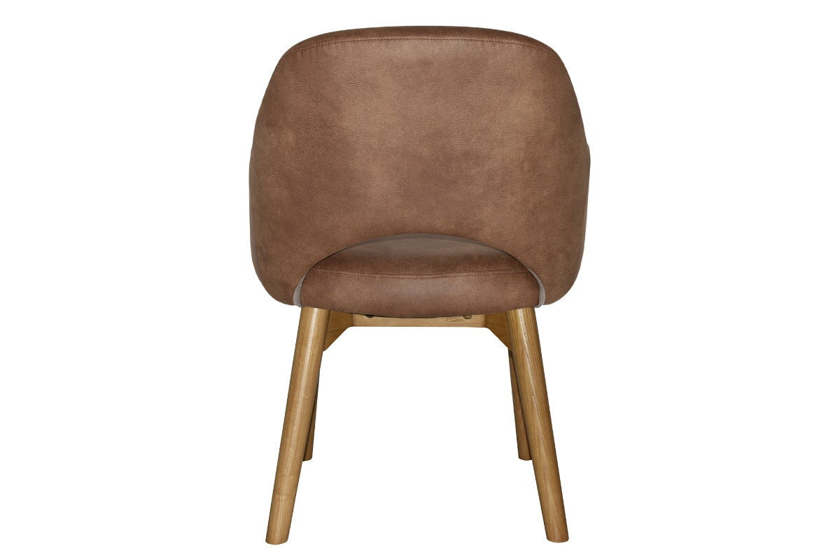EZ Hospitality Cairo Indoor Armchair with Light Oak Timber Base - 4-Leg Modern Dining Chair for Living Room, Bedroom & Office