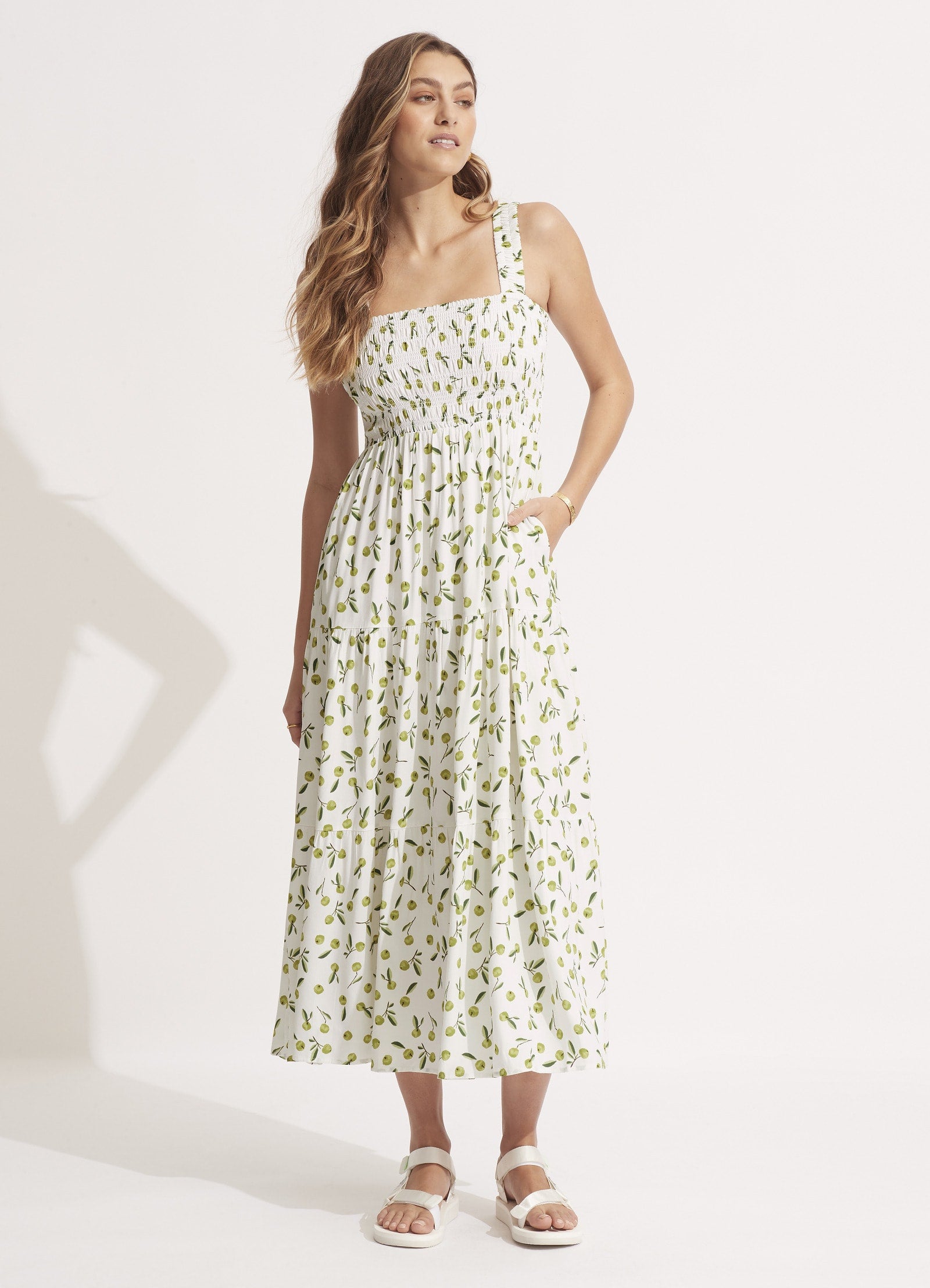 Summer Crush Midi Dress - Soft Olive Green Flowy Casual Dress for Women | Perfect for Beach Vacations, Date Nights & Summer Parties