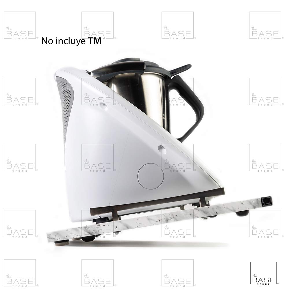 Thermomix Sliding Base for TM5 & TM6 - White Marble Style Accessory for Coffee Makers & Mixers | Durable Kitchen Organizer for Countertop & Food Prep