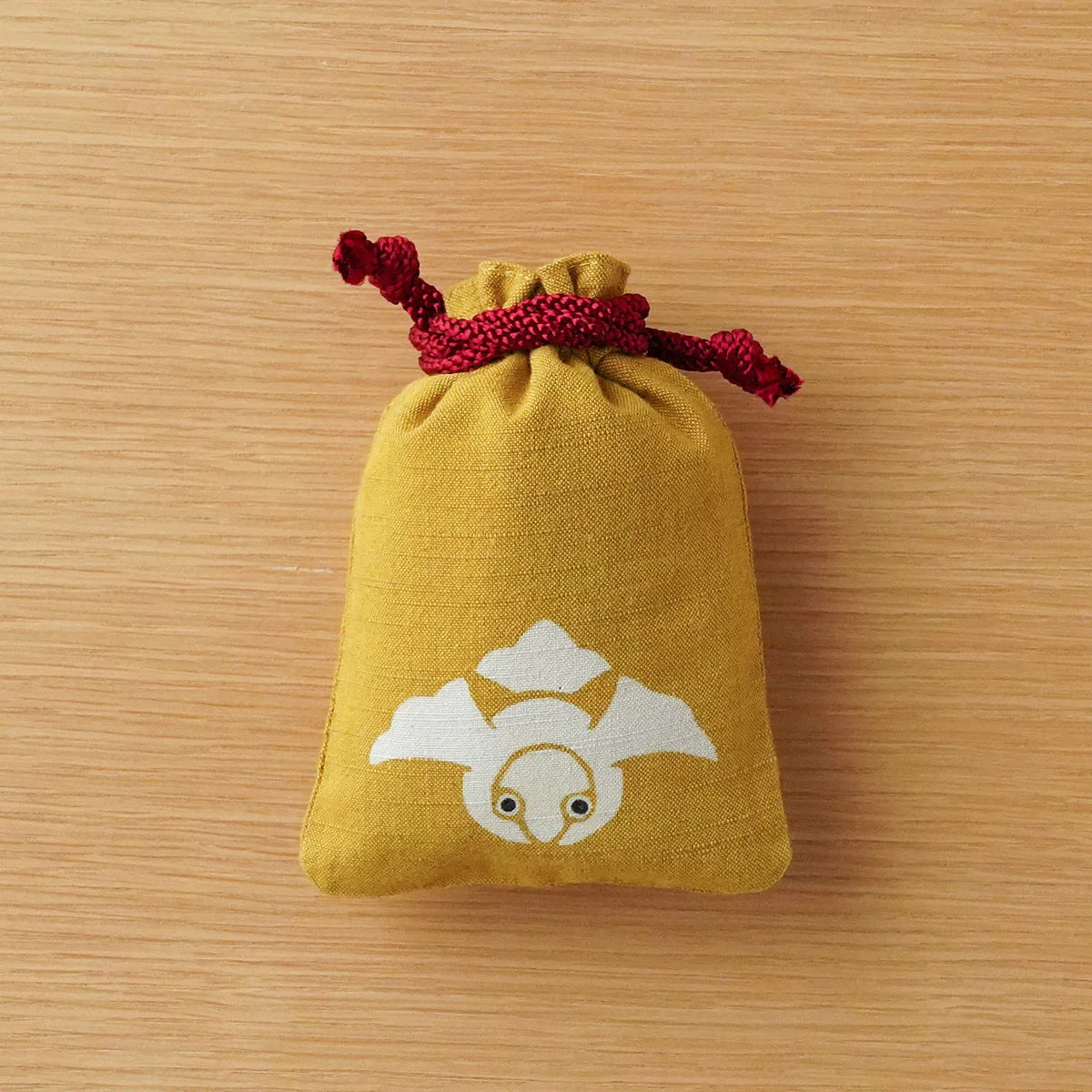 Katazome Small Talisman Bag - Sparrow Design Japanese Traditional Craft Drawstring Pouch | Good Luck Charm, Gift, Festival Accessory, Spiritual Protection