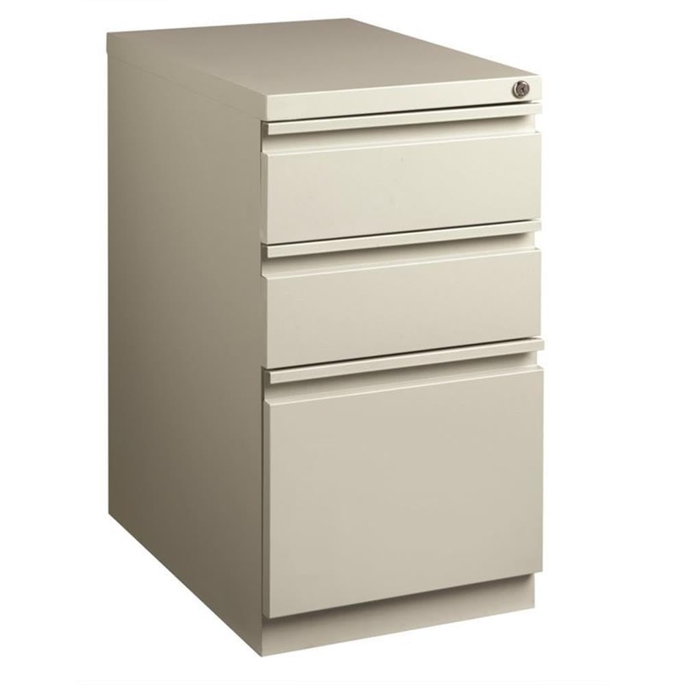 Hirsh 23-Inch Deep Mobile Pedestal 3-Drawer Storage Cabinet with Full-Width Pull - Gray | File Organizer for Office, Home, or Workspace