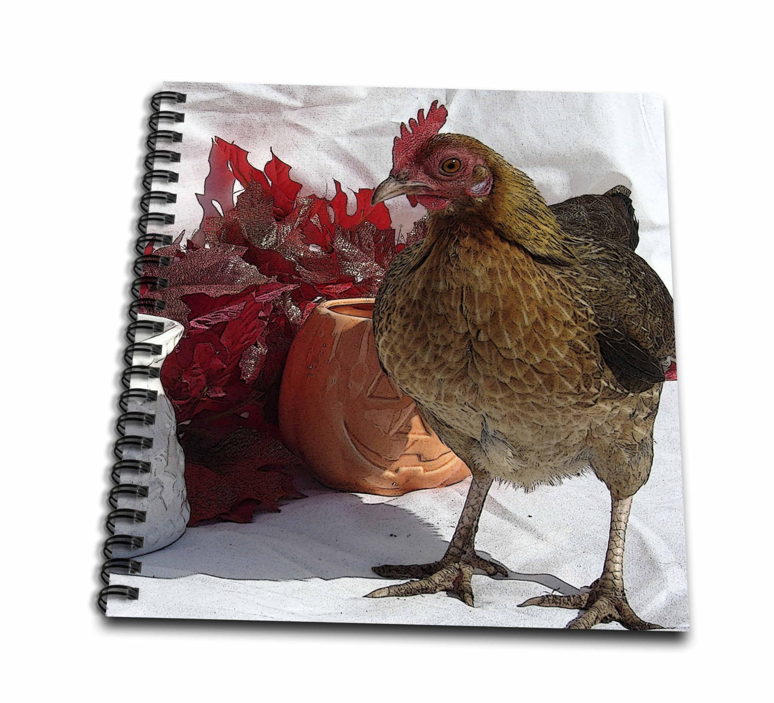 3D Fall Chicken Drawing Book - 8x8 Inch Sketch Pad for Kids & Adults | Perfect for Art Projects, School, Home Decor & Gifts