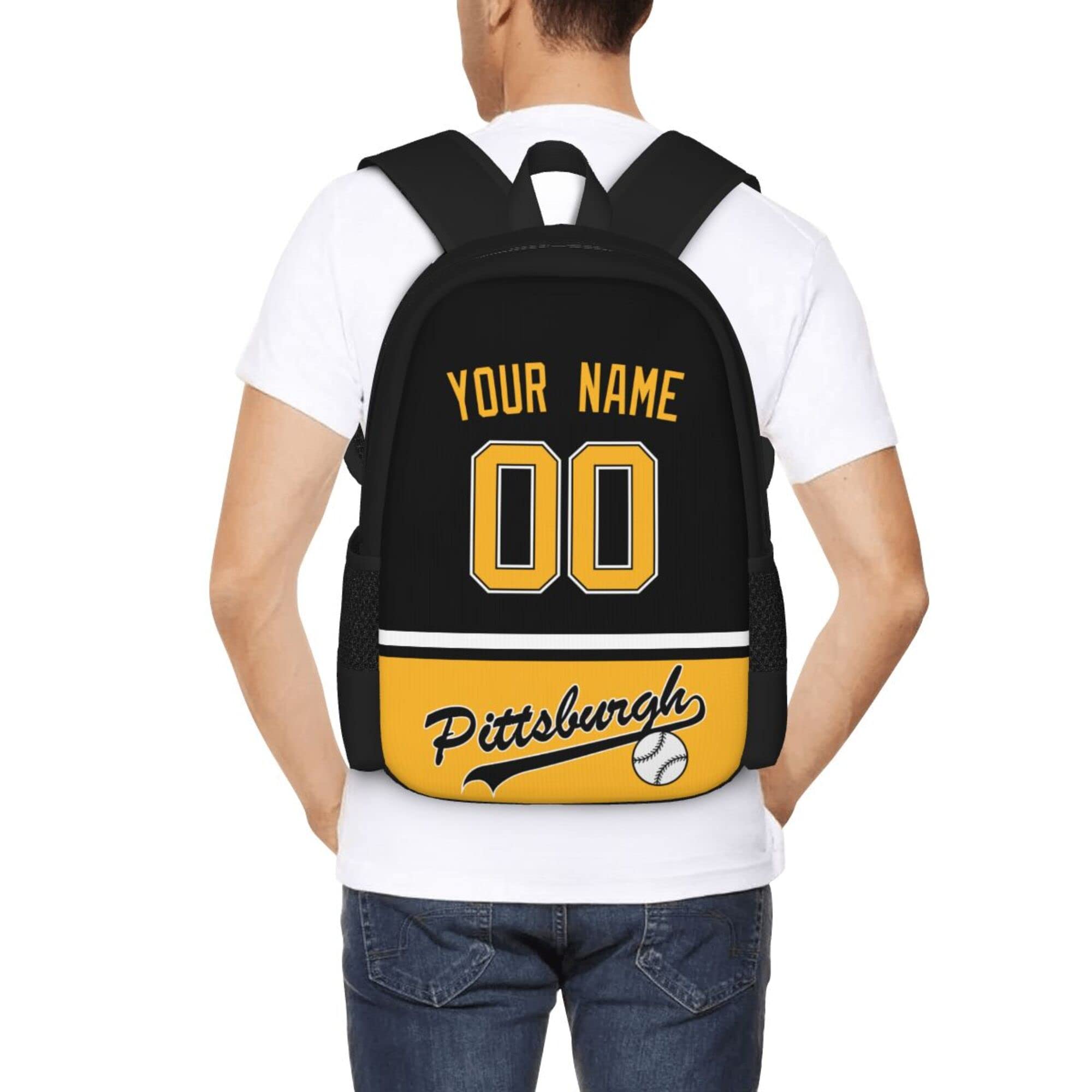 ANTKING Pittsburgh Steelers Backpack - High Capacity Customizable with Any Name & Number - Perfect Gift for Kids, Men & NFL Fans - Ideal for School, Travel & Game Day