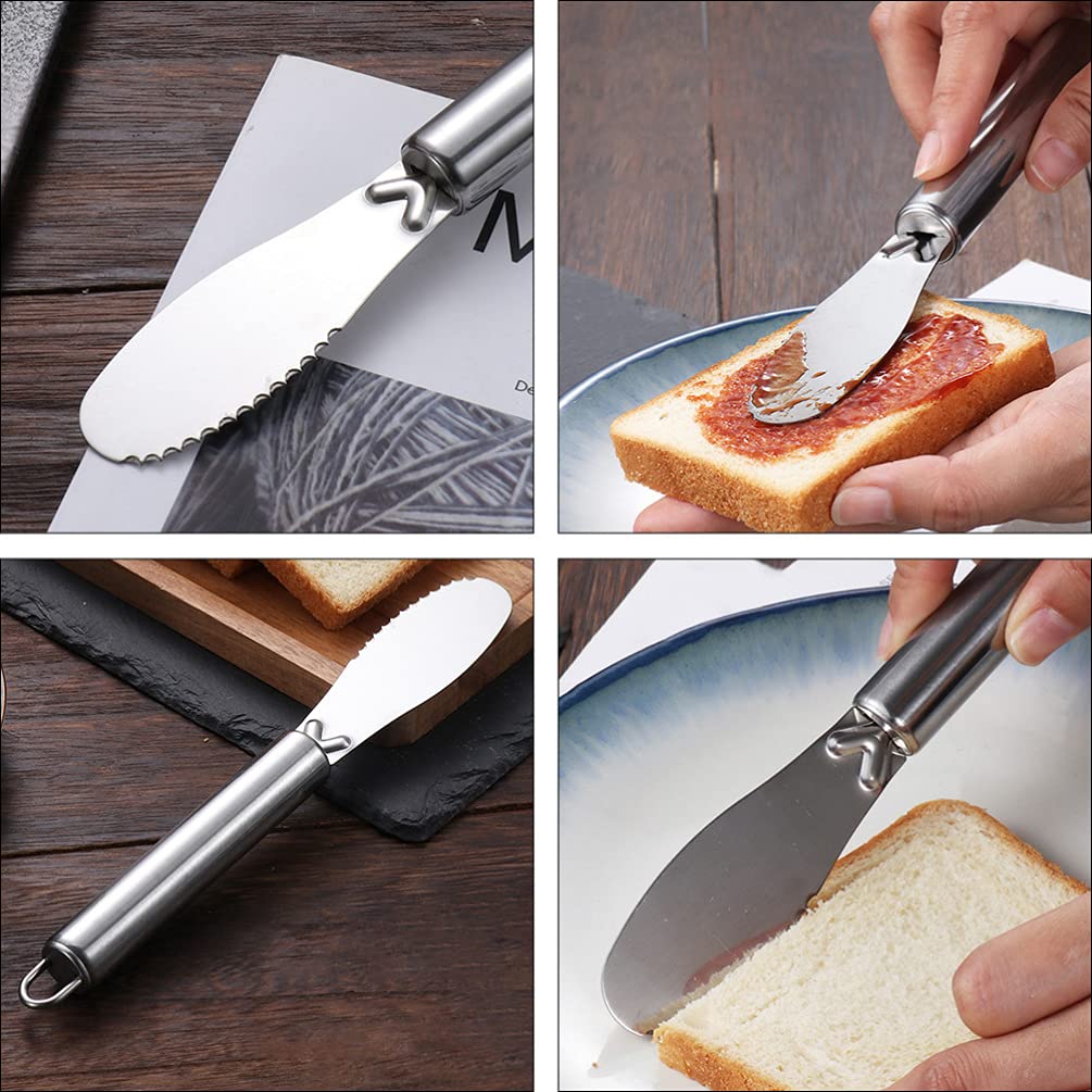 4-Piece Stainless Steel Butter Cream Spatula Set - Heat-Resistant Baking Scraper & Cake Decorating Tools for Home Bakers - Perfect for Frosting, Icing, Mixing Dough & Kitchen Cooking Essentials