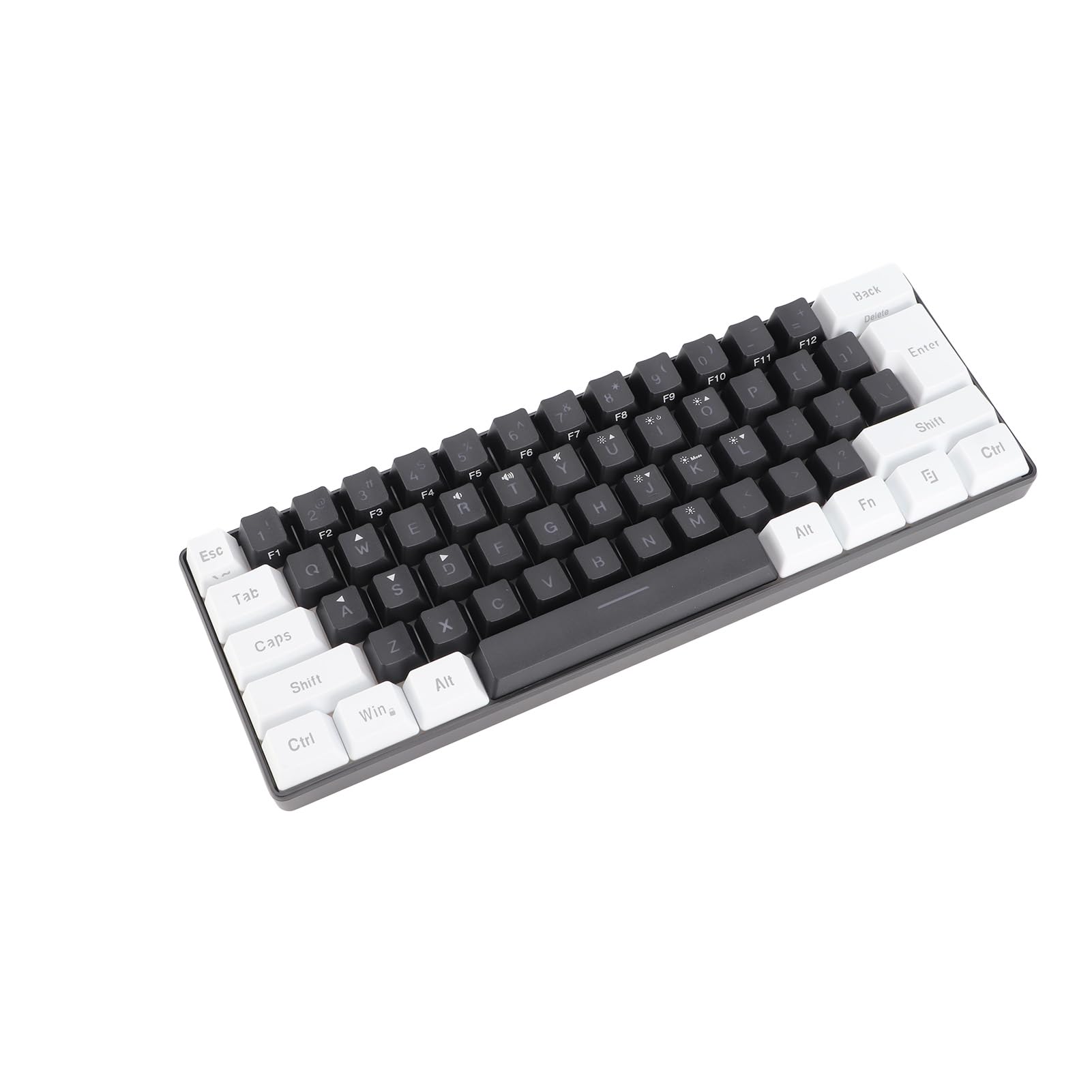 NIZUUONE G61 Mini RGB LED Backlit 61-Key Ergonomic Mechanical Feel Wired Gaming Keyboard for PC, Mac, Laptop - Perfect for Office Work, Typing & Gaming (Black)