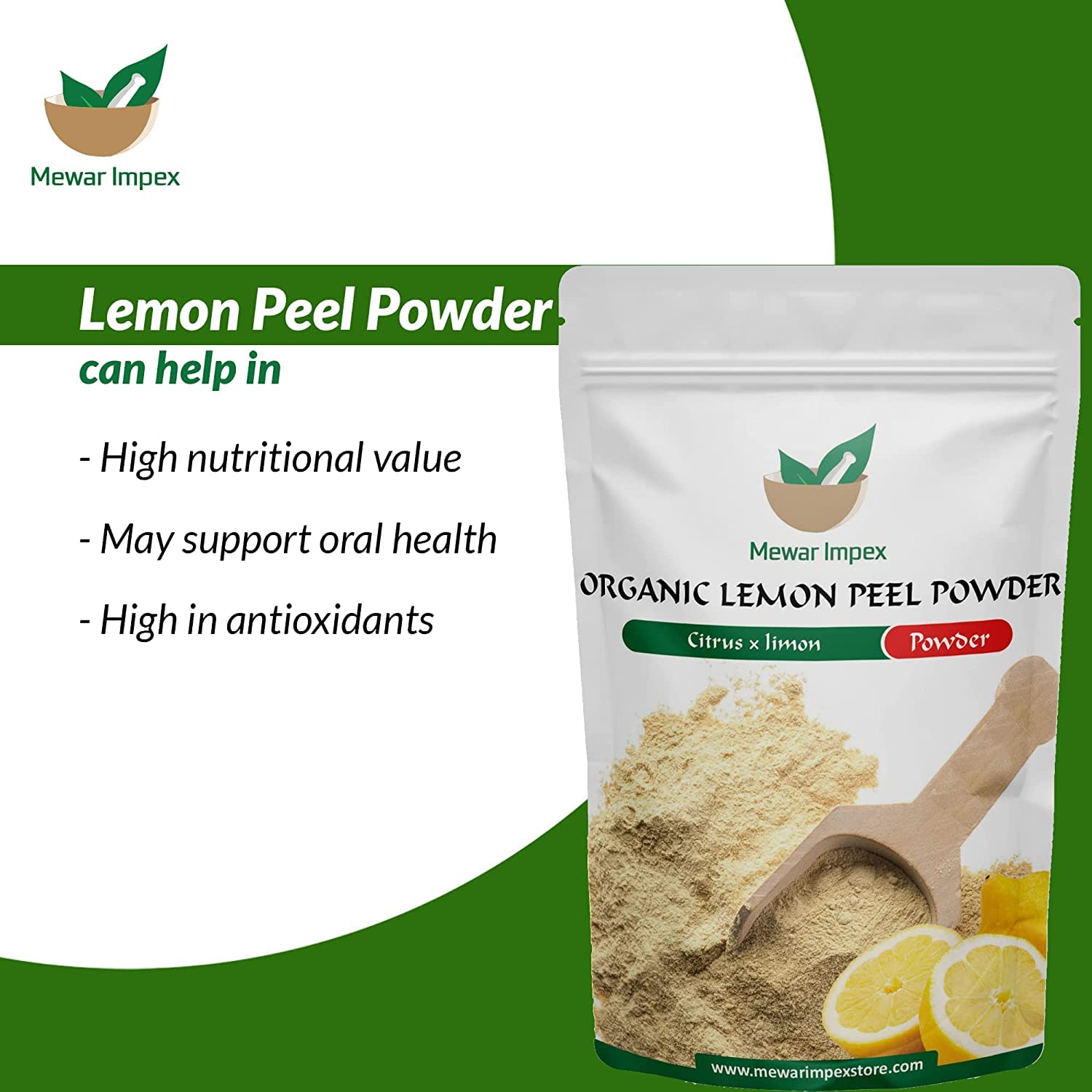Organic Lemon Peel Powder 400g - Natural Skin & Hair Care | Brightens Dark Spots, Reduces Blemishes | Strengthens Hair Follicles | For Face Cleansing, Juice Making & Lemonade | Citrus Limonum for Glowing Skin & Healthy Hair