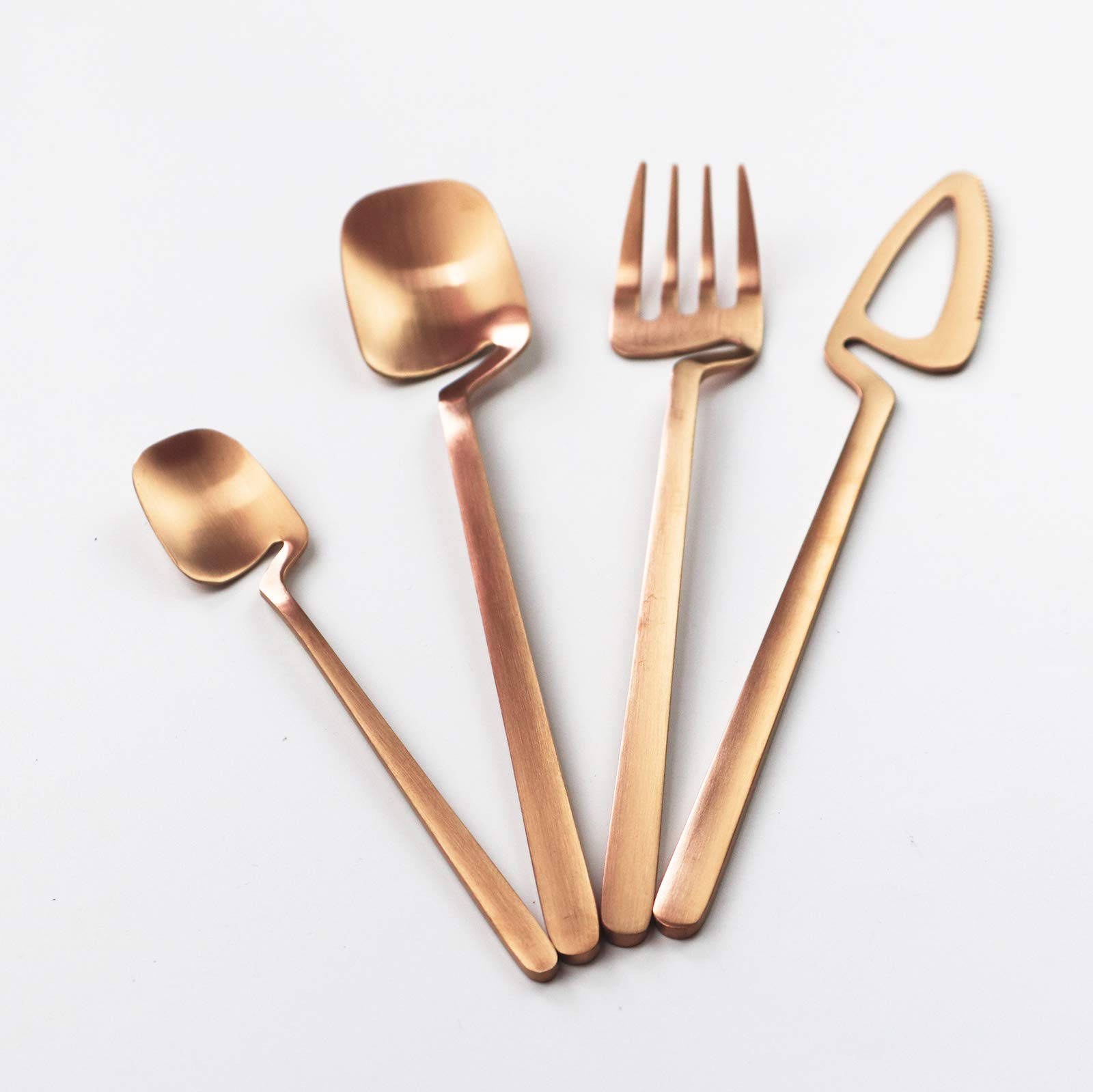 24-Piece Copper Dinnerware Set - 304 Stainless Steel Cutlery with Matte Finish (Forks, Spoons, Knives) - Elegant Flatware Set for Dining & Entertaining - Perfect for Restaurants, Weddings & Dinner Parties