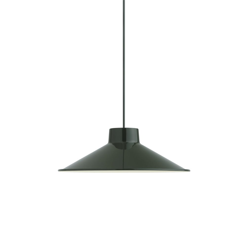 MUUTO Top Pendant Lamp - Dark Green Modern Lighting Fixture with 4 Size Options | Perfect for Dining Room, Kitchen Island & Living Room Ceiling Decor