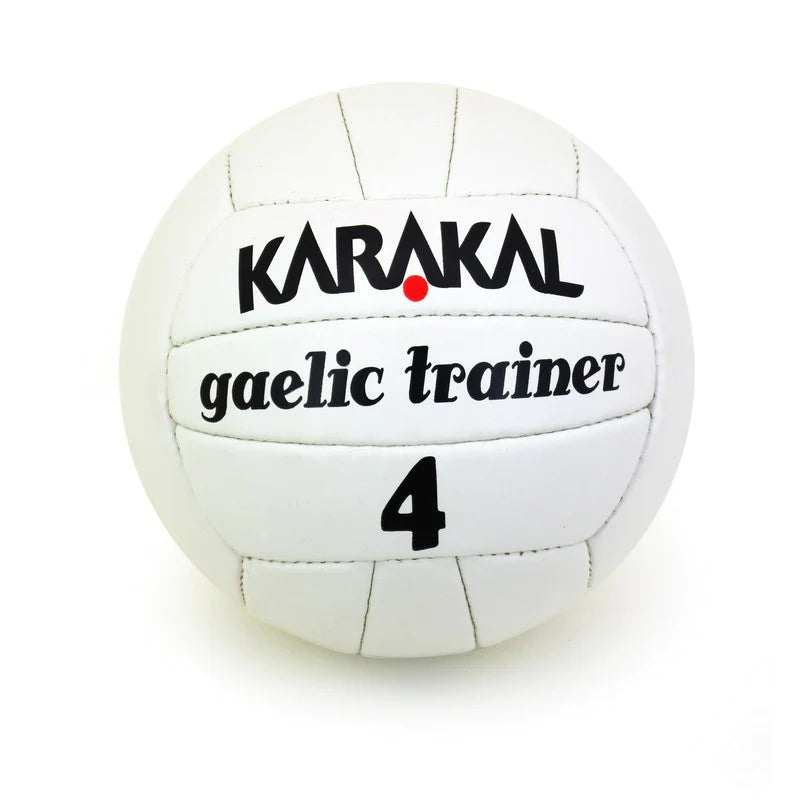Karakal Gaelic Trainer Ball - White | Official Size & Weight for Gaelic Football Training | Perfect for Practice, Drills & Skill Development